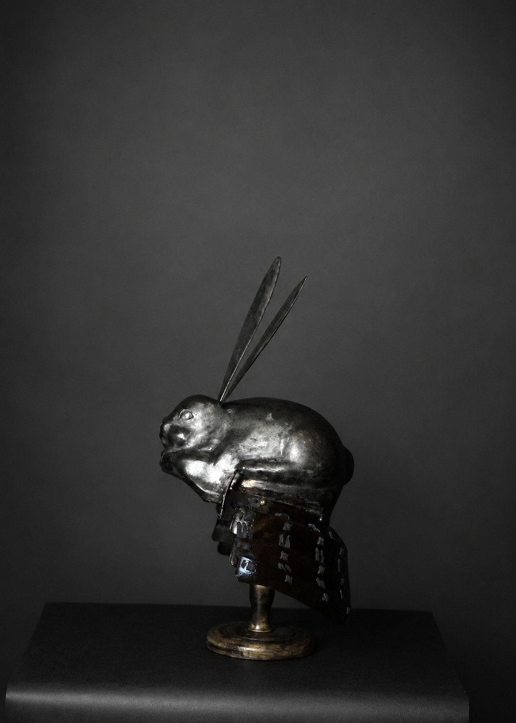 Edo Usagi-nari Kawari Kabuto – Silver-Foiled Rabbit Helmet — 1 of 15