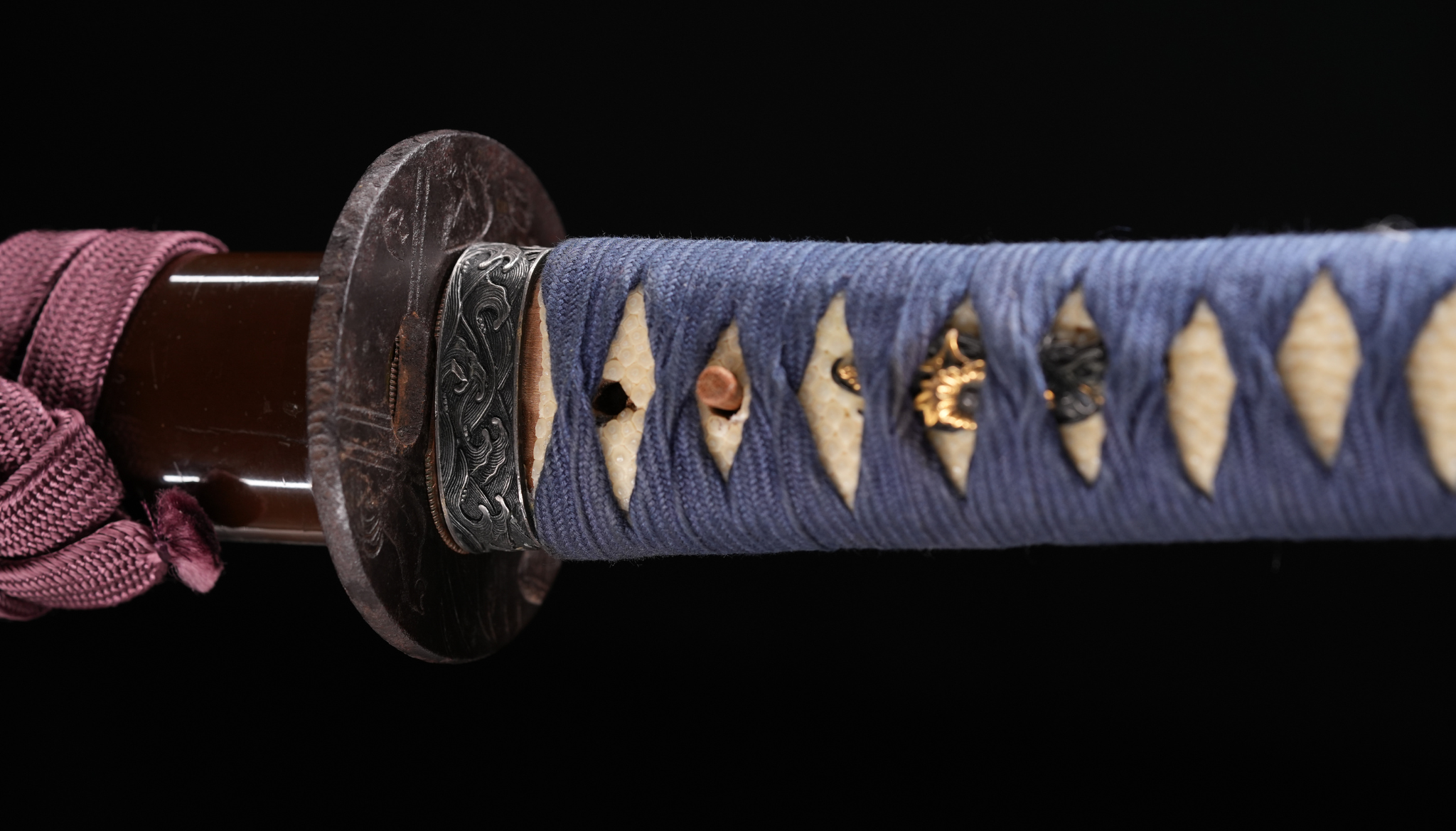 Antique Japanese Sword Katana, Edo Period,Blue and Brown Koshirae — 7 of 15