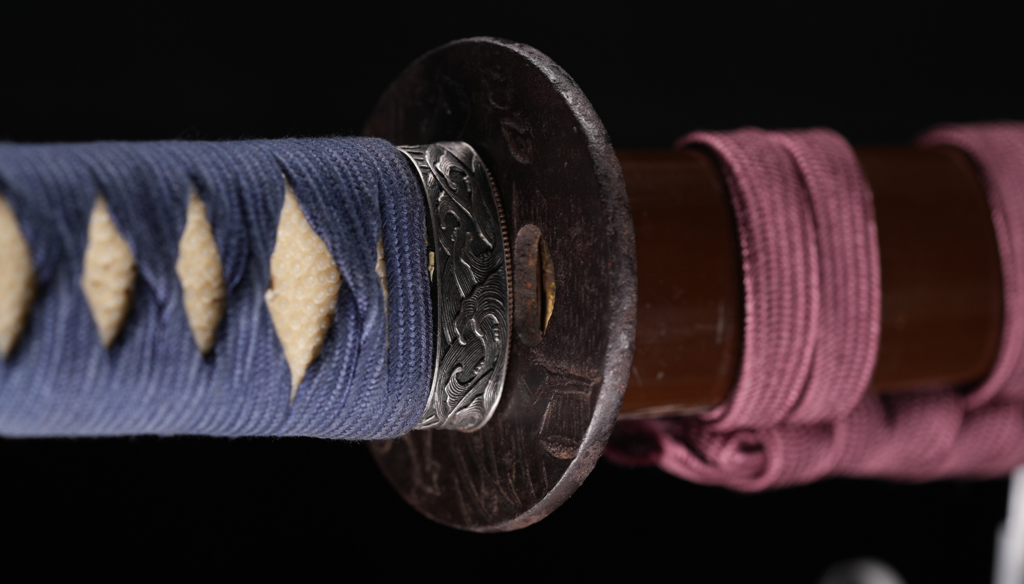 Antique Japanese Sword Katana, Edo Period,Blue and Brown Koshirae — 8 of 15