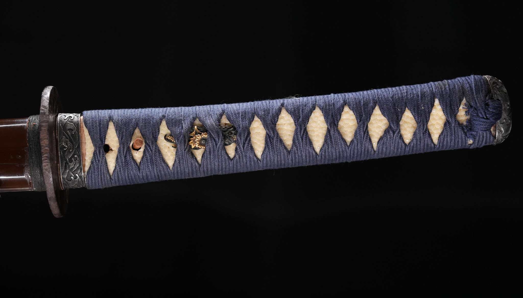 Antique Japanese Sword Katana, Edo Period,Blue and Brown Koshirae — 10 of 15