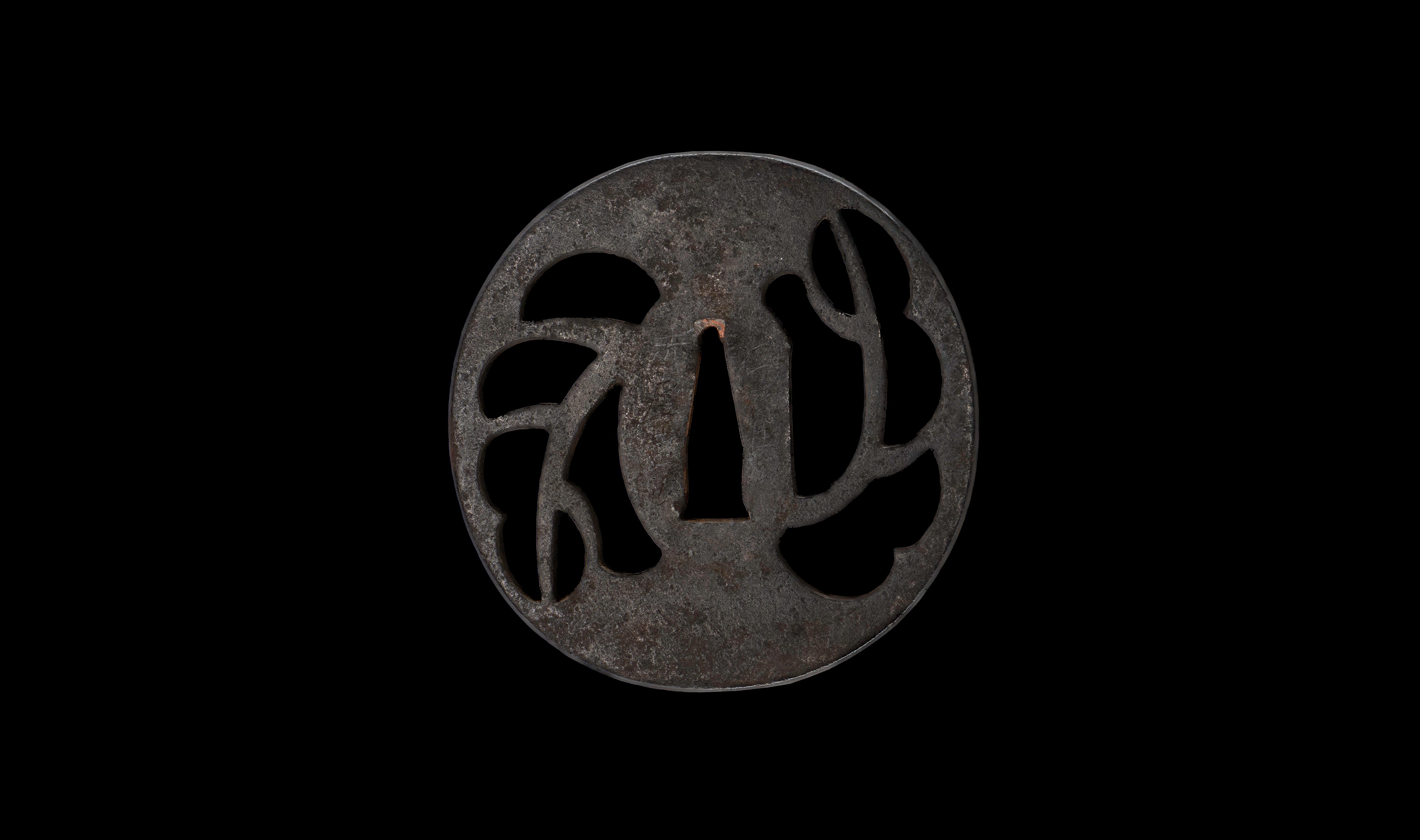 Antique Japanese Katana: Vermilion Lacquer Saya, Sparrow Fuchi-Kashira — 7 of 46