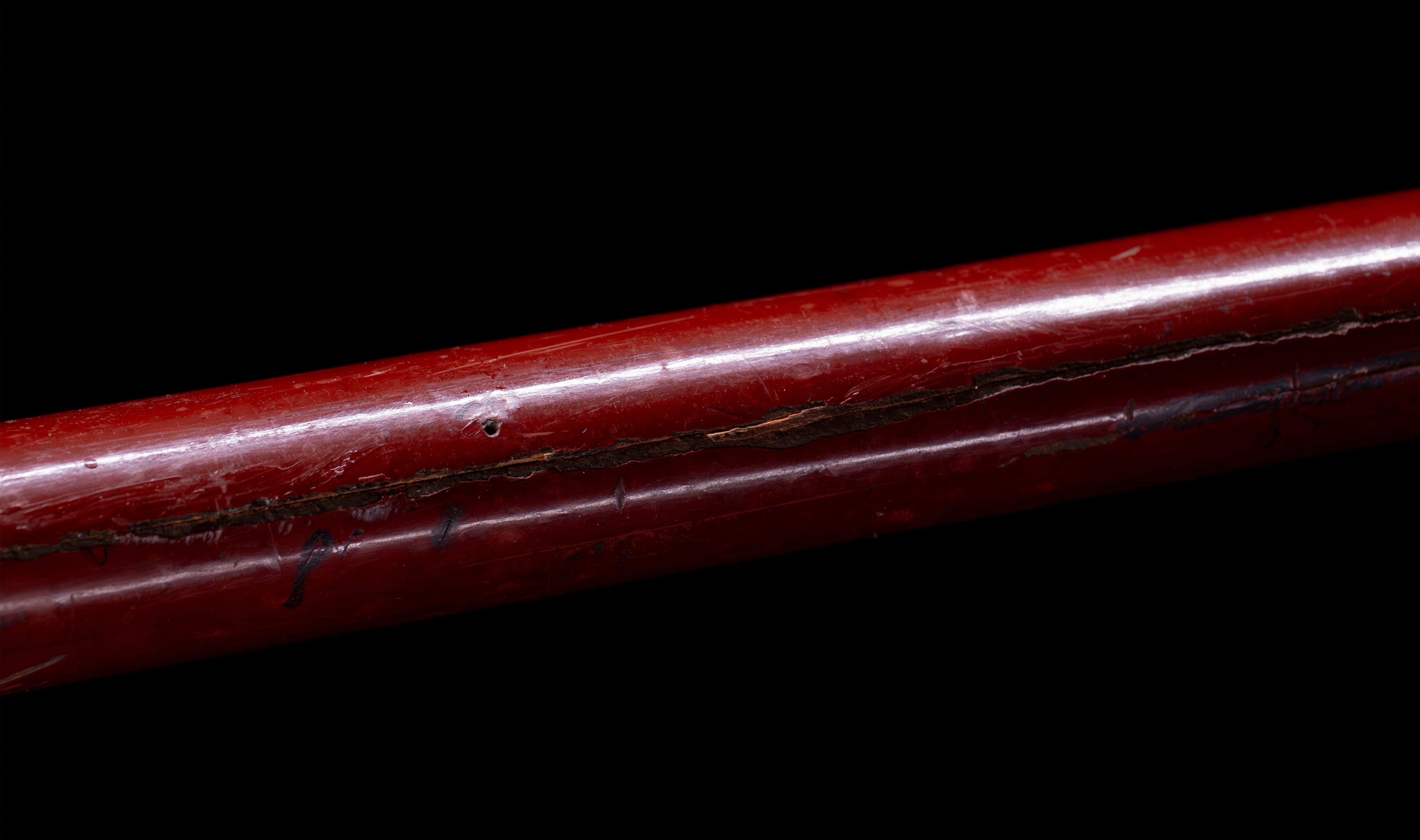 Antique Japanese Katana: Vermilion Lacquer Saya, Sparrow Fuchi-Kashira — 33 of 46
