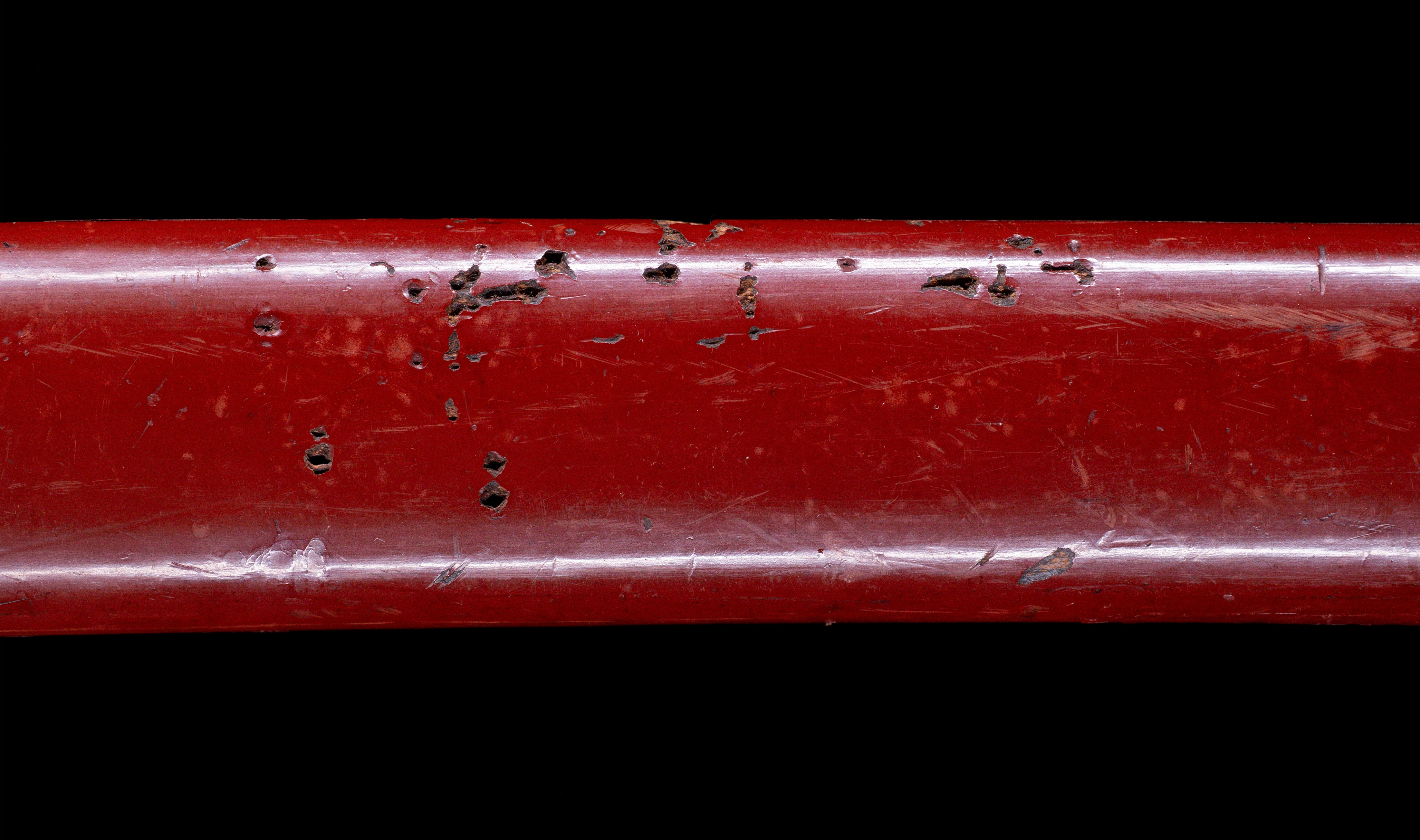 Antique Japanese Katana: Vermilion Lacquer Saya, Sparrow Fuchi-Kashira — 43 of 46
