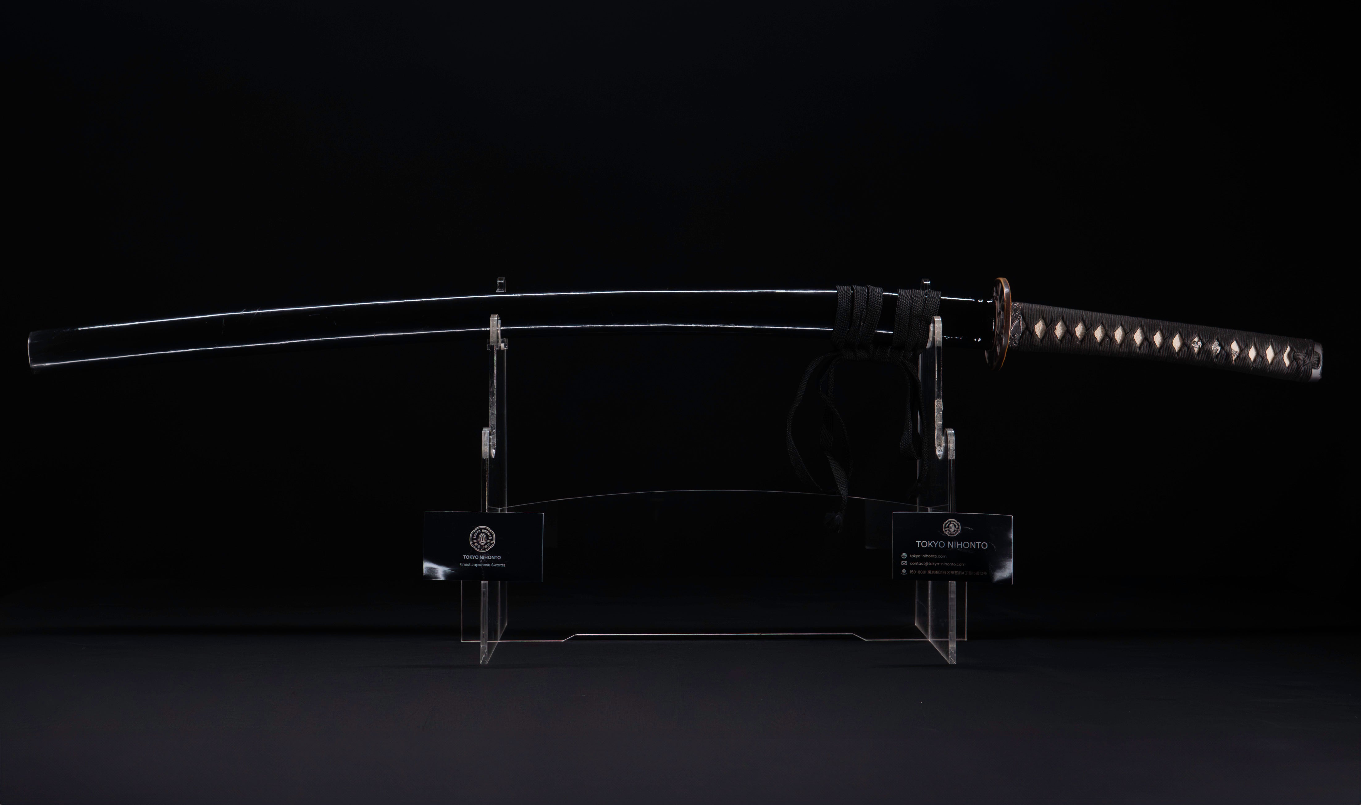 Antique Japanese Katana: Ubu Nakago, Hoso-Suguha, Genji Wheel Tsuba — 8 of 39