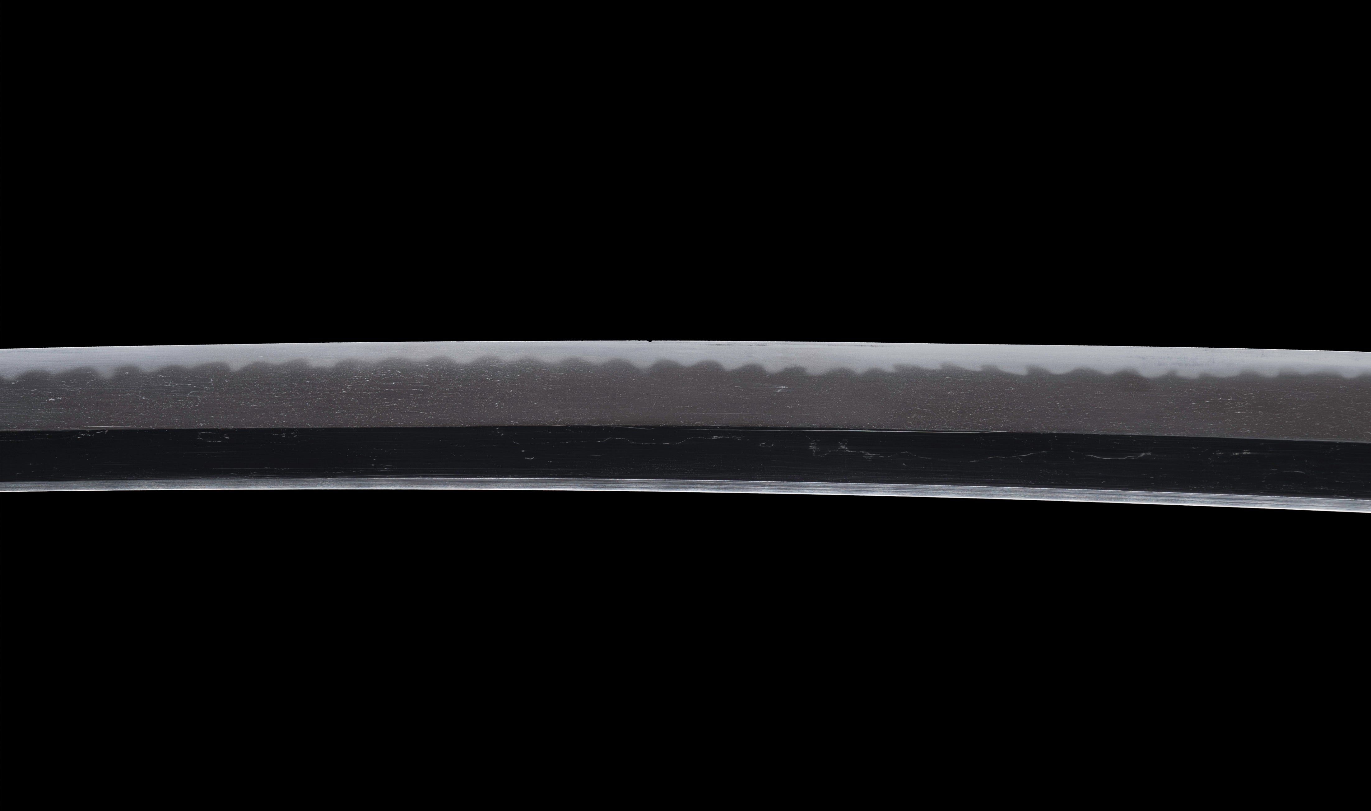 Antique Japanese Katana: Ubu Nakago, Hoso-Suguha, Genji Wheel Tsuba — 10 of 39