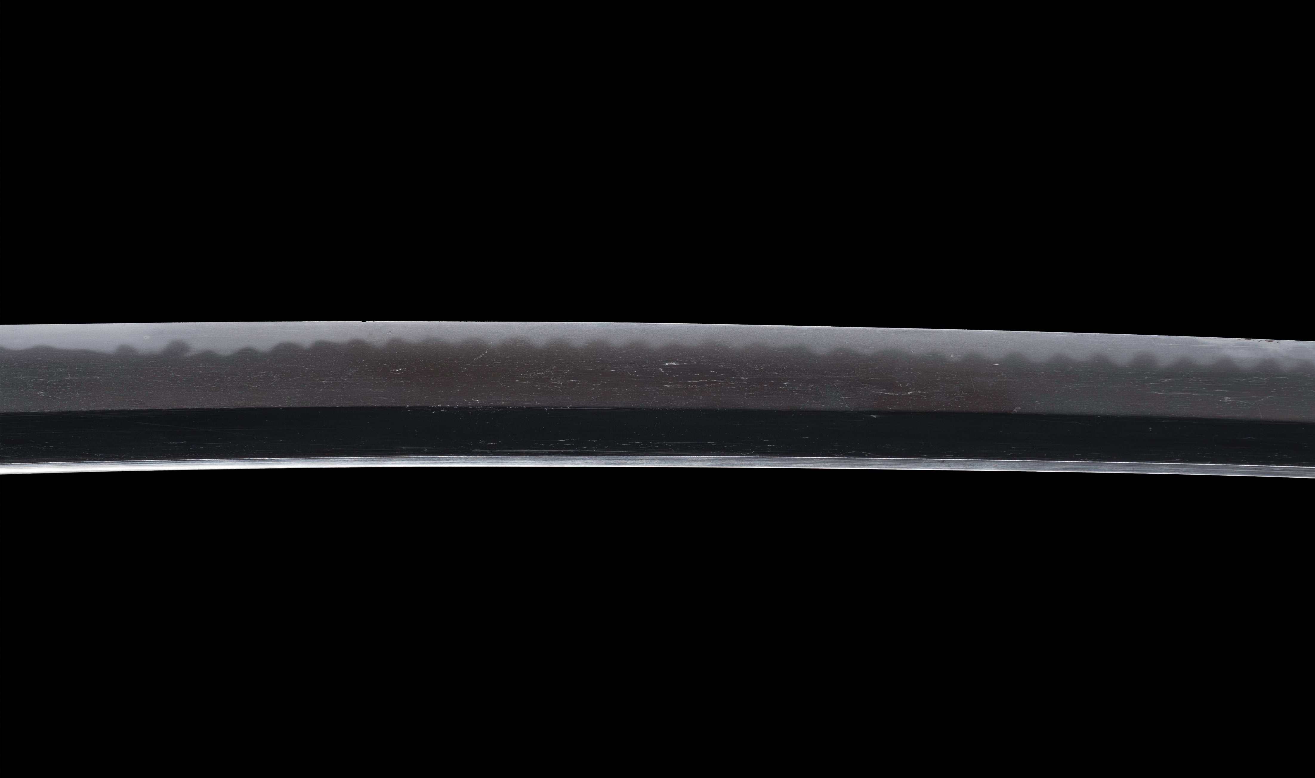 Antique Japanese Katana: Ubu Nakago, Hoso-Suguha, Genji Wheel Tsuba — 17 of 39