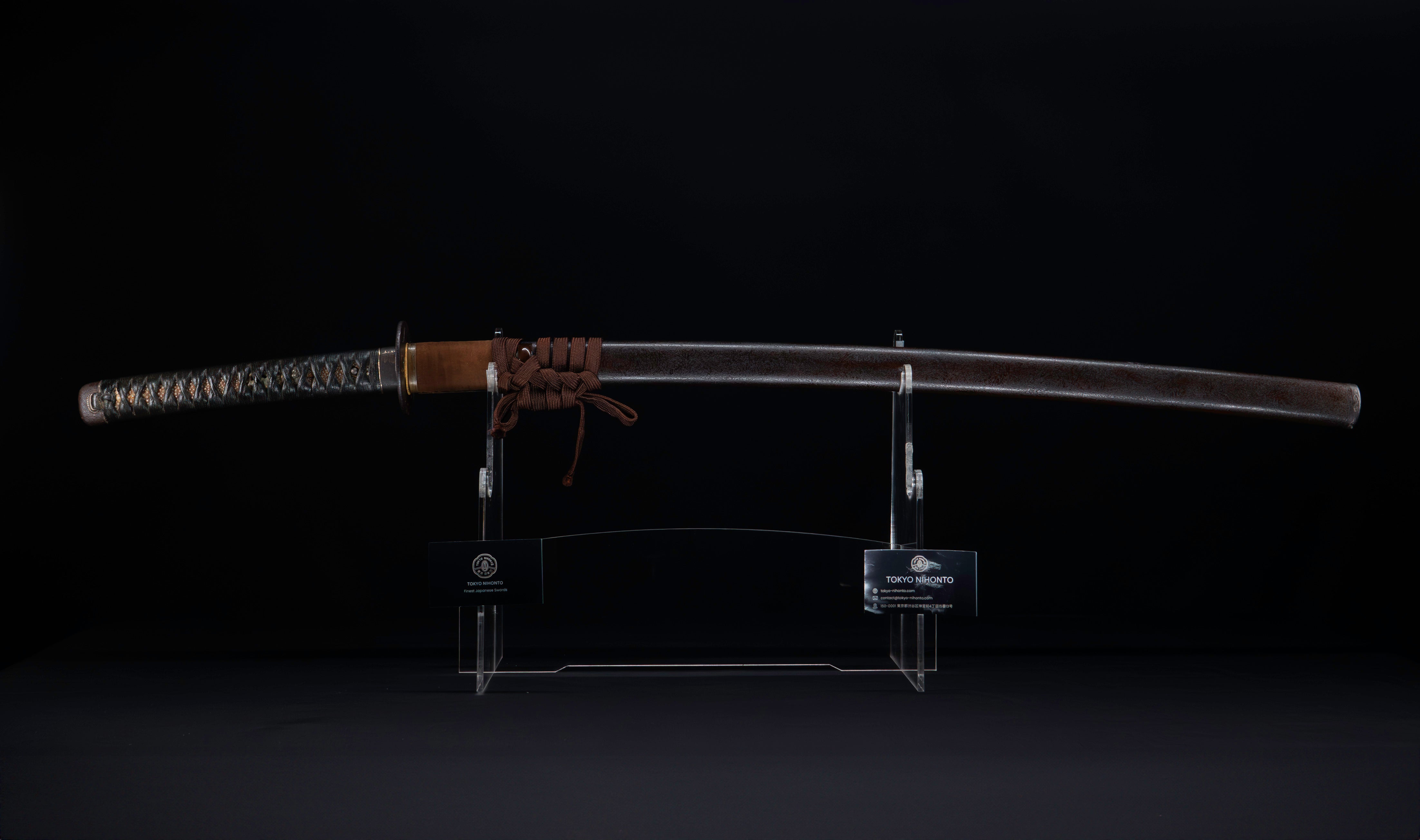 Antique Japanese Katana: Gunome Hamon, Higo Iron Fittings, Leather Tsukamaki — 6 of 41