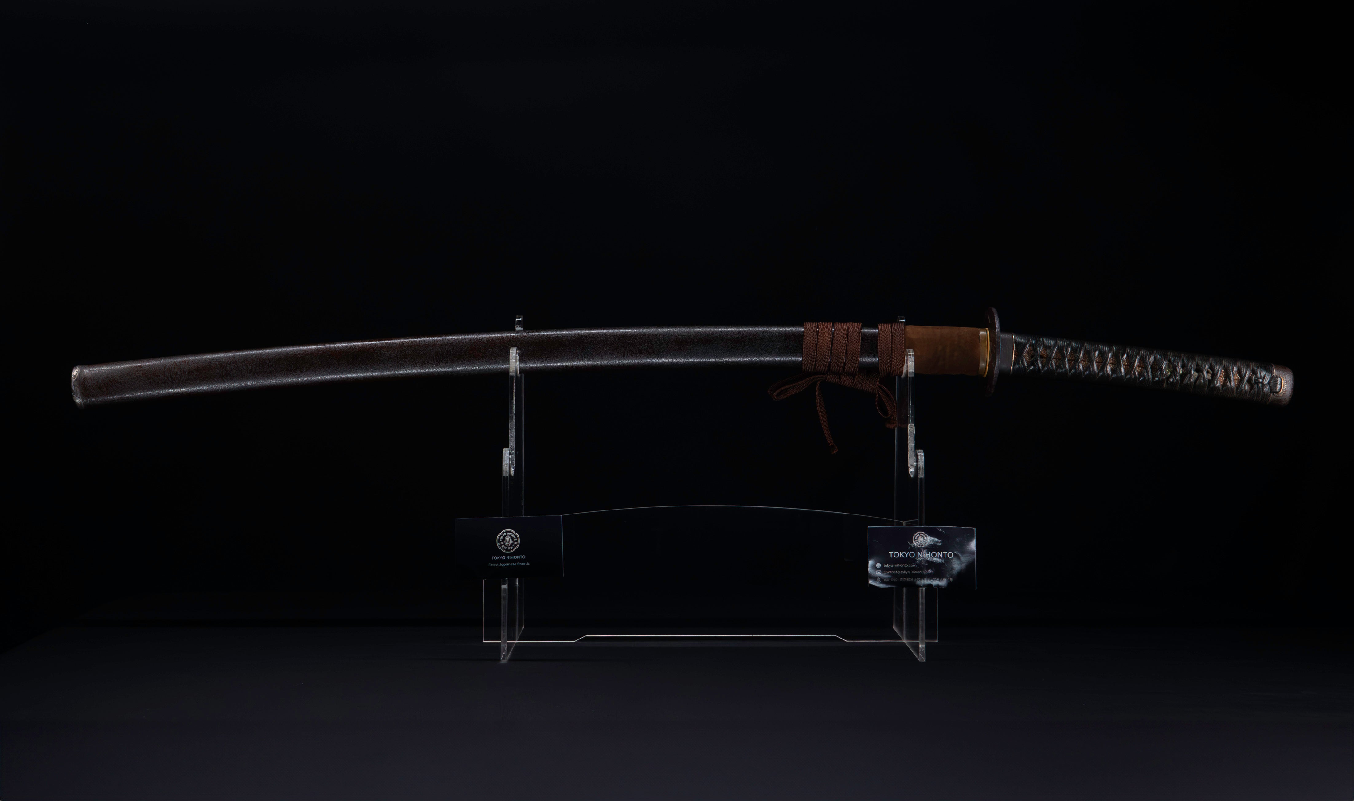 Antique Japanese Katana: Gunome Hamon, Higo Iron Fittings, Leather Tsukamaki — 7 of 41