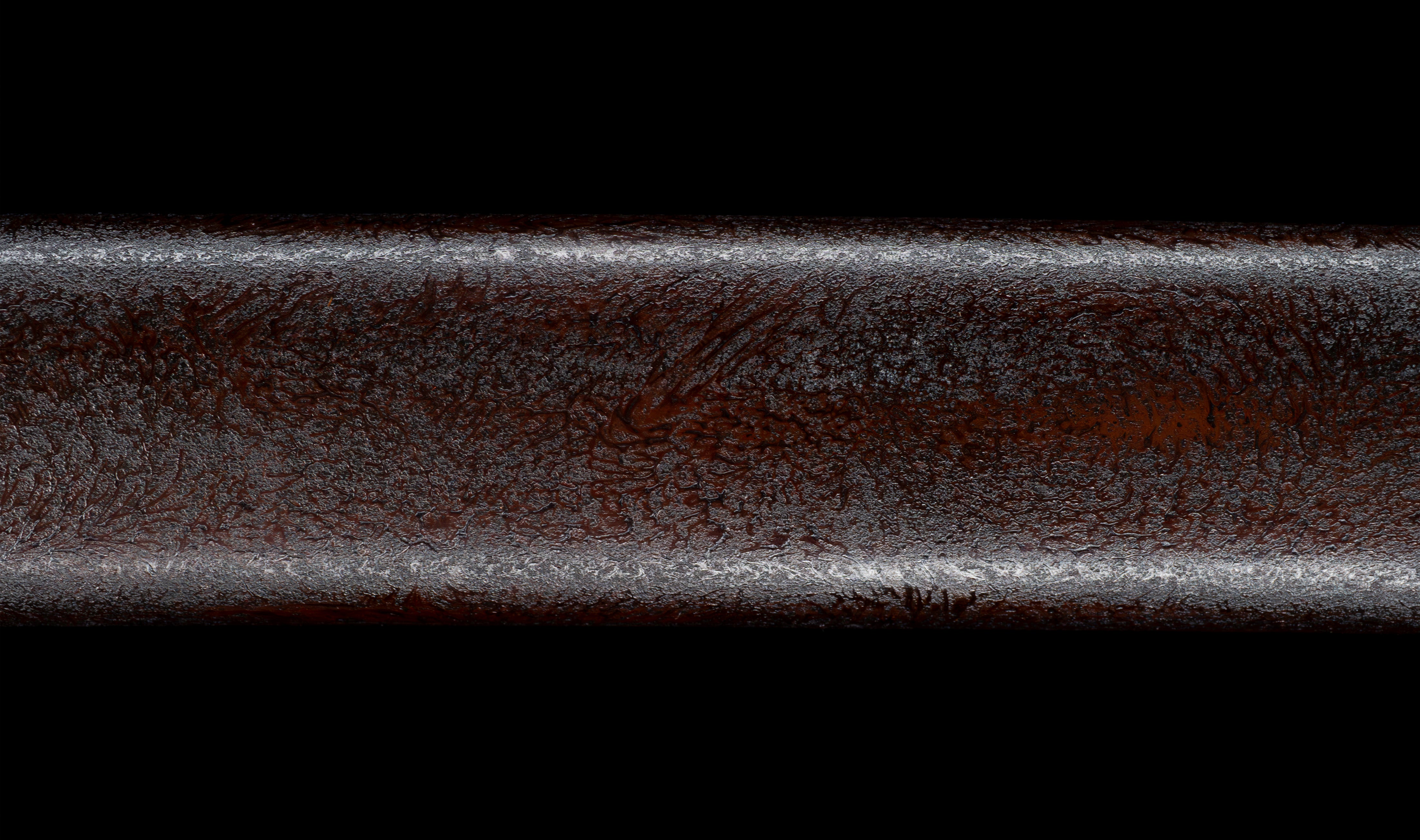 Antique Japanese Katana: Gunome Hamon, Higo Iron Fittings, Leather Tsukamaki — 40 of 41