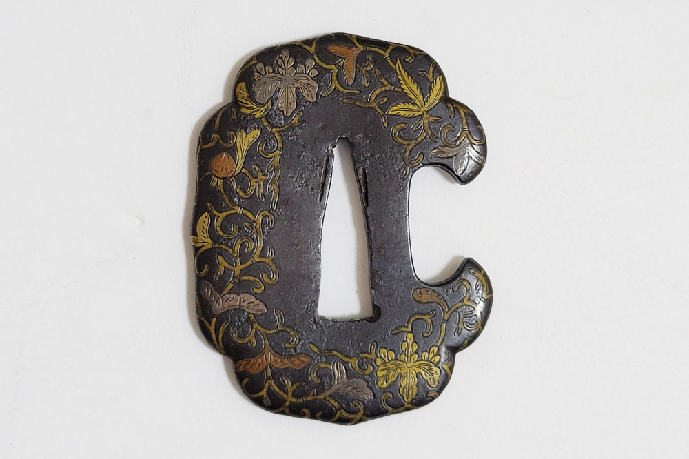 Tsuba: Paulownia and Arabesque Design, Mumei (Yoshirō) — 2 of 12