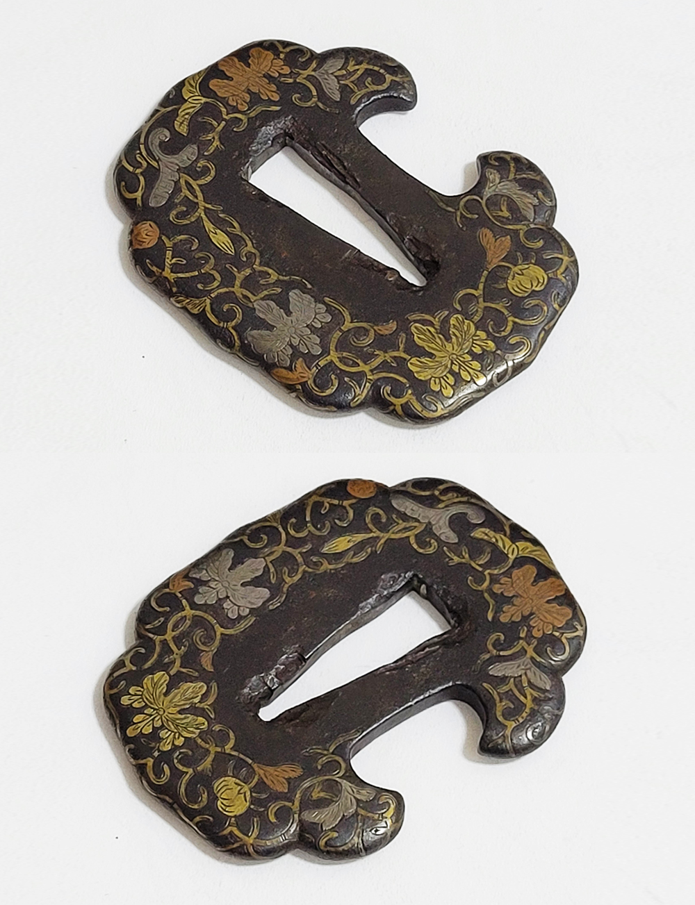 Tsuba: Paulownia and Arabesque Design, Mumei (Yoshirō) — 6 of 12