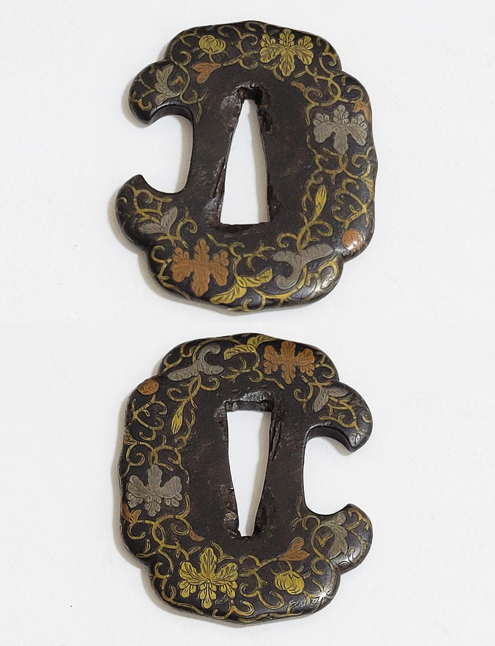 Tsuba: Paulownia and Arabesque Design, Mumei (Yoshirō) — 7 of 12
