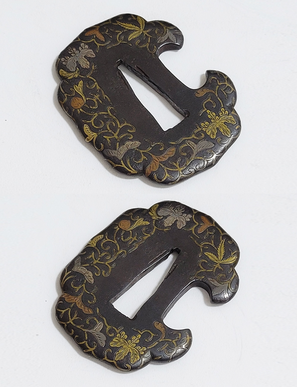 Tsuba: Paulownia and Arabesque Design, Mumei (Yoshirō) — 9 of 12