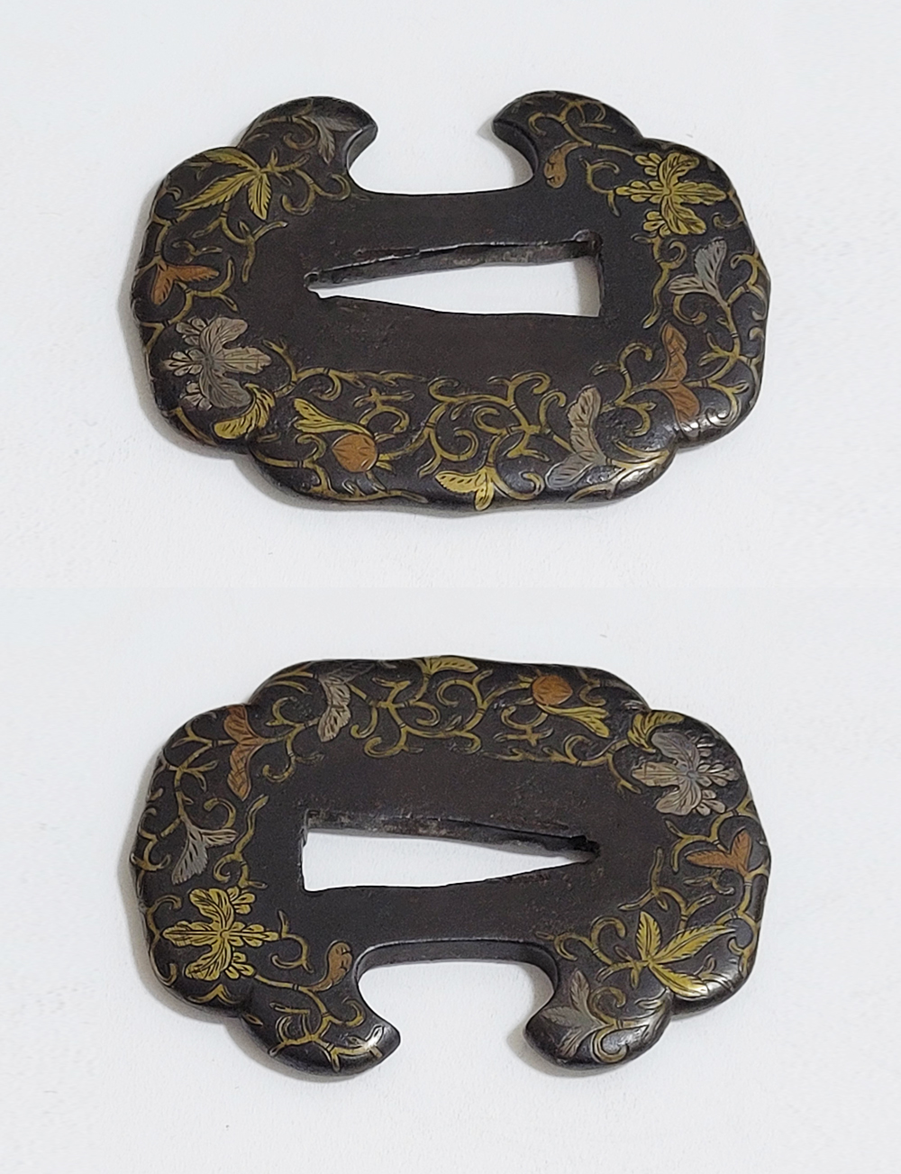 Tsuba: Paulownia and Arabesque Design, Mumei (Yoshirō) — 11 of 12
