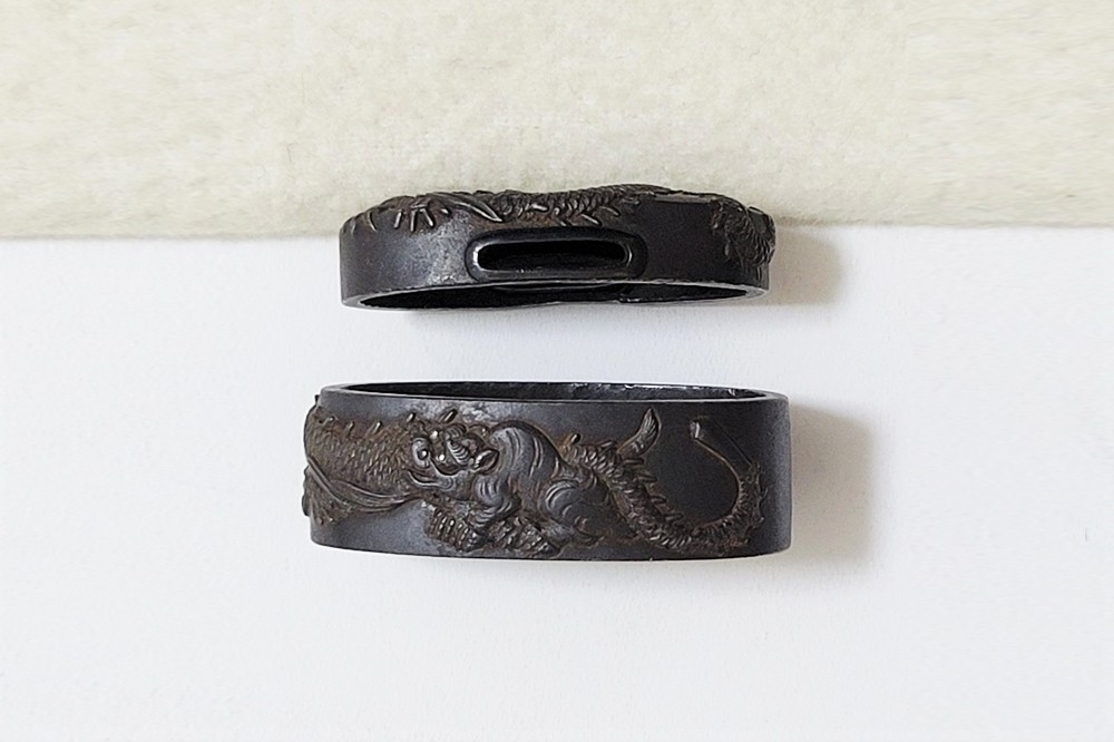 Fuchi-Kashira: Dragon and Tiger Design — 3 of 19