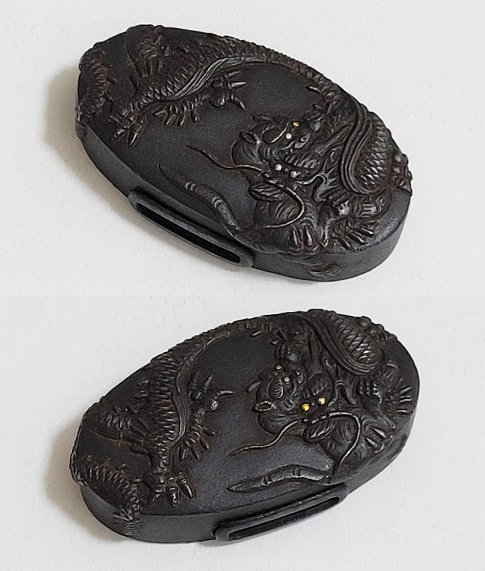 Fuchi-Kashira: Dragon and Tiger Design — 6 of 19