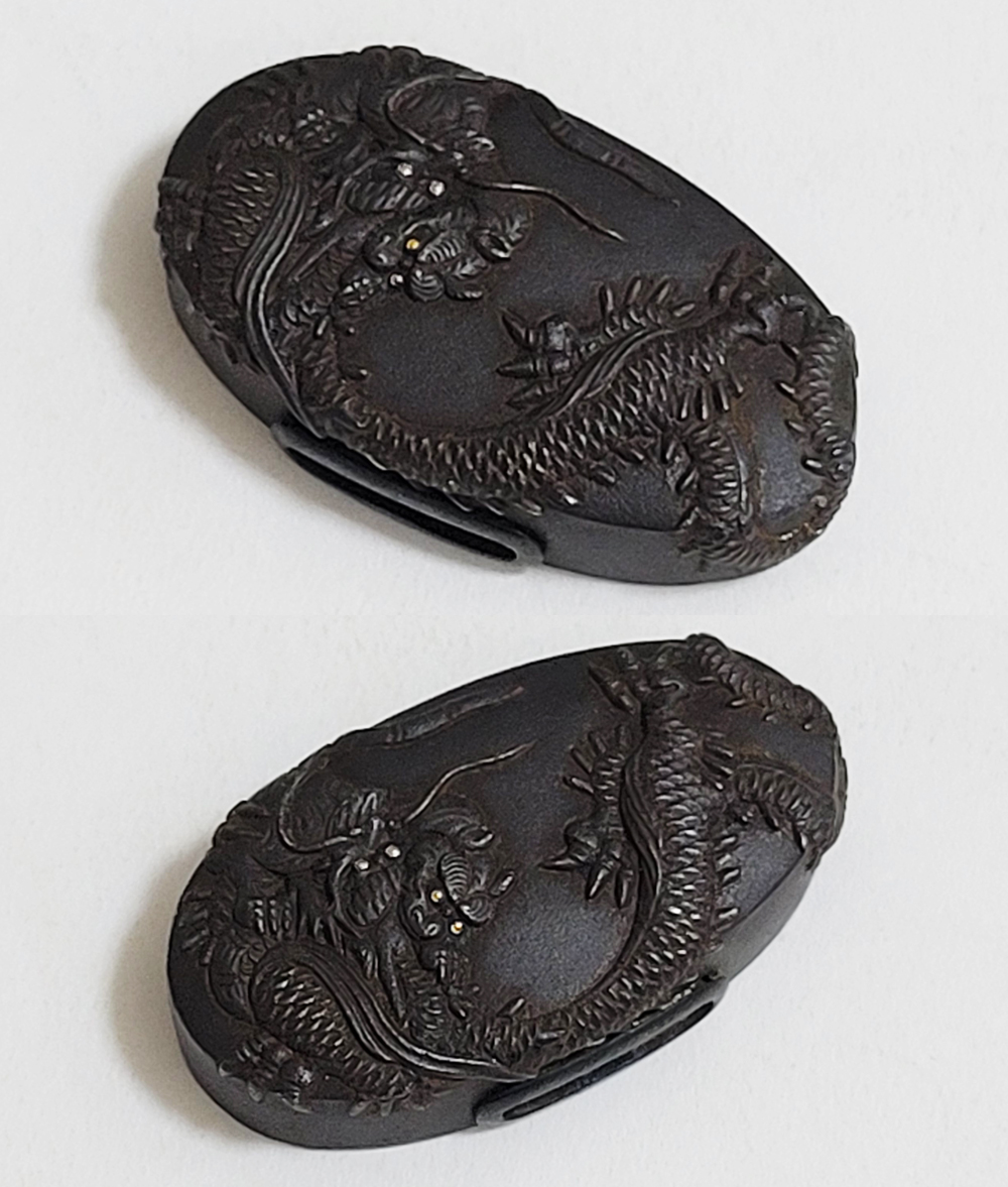 Fuchi-Kashira: Dragon and Tiger Design — 7 of 19