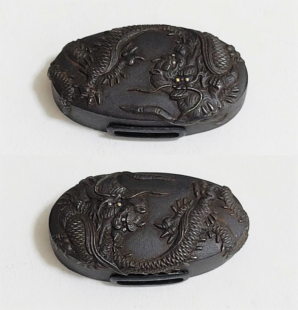 Fuchi-Kashira: Dragon and Tiger Design — 9 of 19