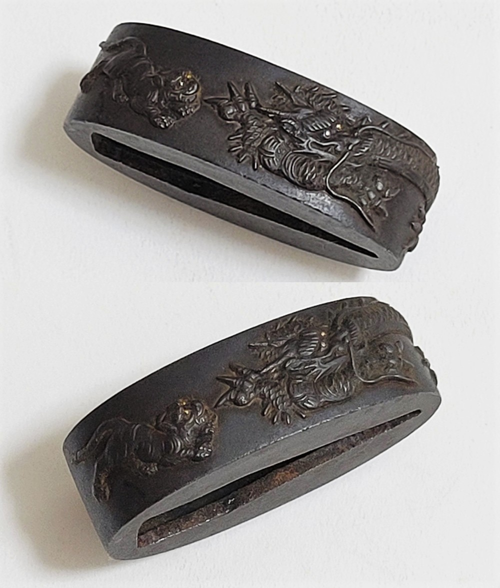 Fuchi-Kashira: Dragon and Tiger Design — 10 of 19