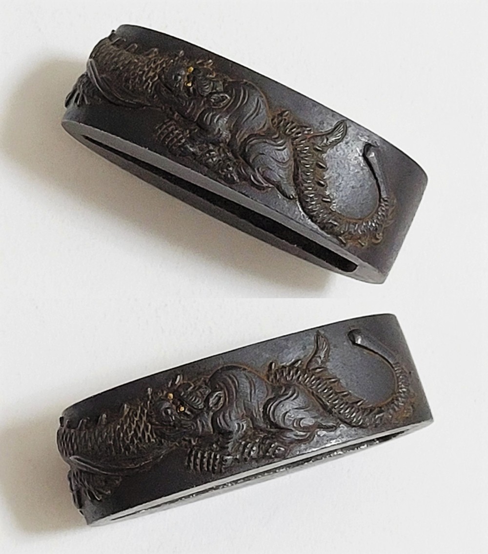 Fuchi-Kashira: Dragon and Tiger Design — 12 of 19