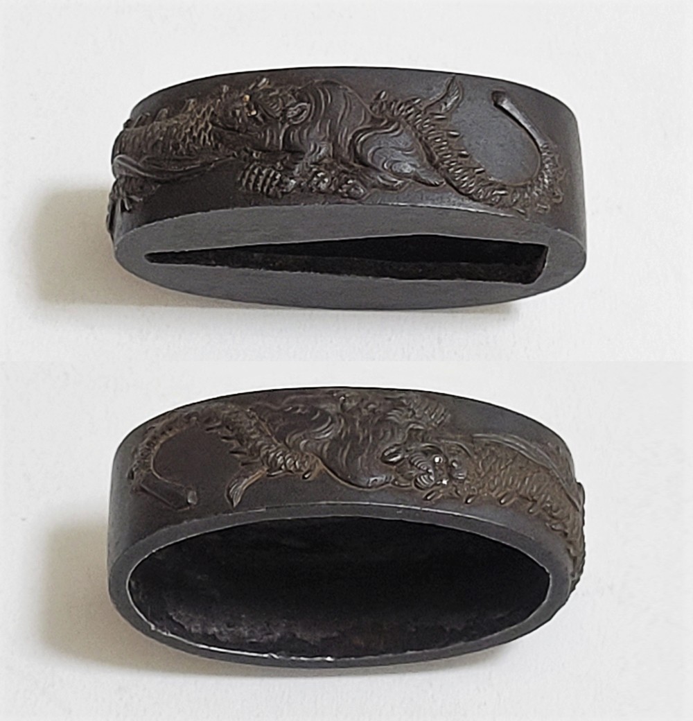 Fuchi-Kashira: Dragon and Tiger Design — 15 of 19