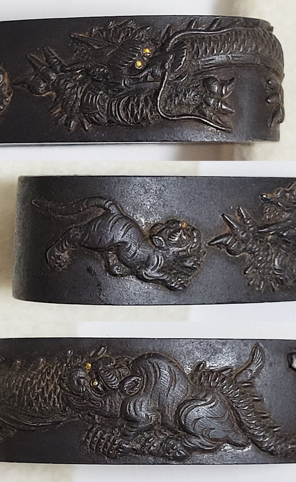 Fuchi-Kashira: Dragon and Tiger Design — 18 of 19