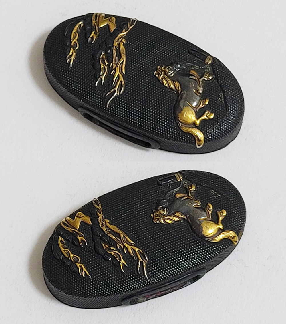 Fuchi-Kashira: Tied Horse Design — 5 of 16