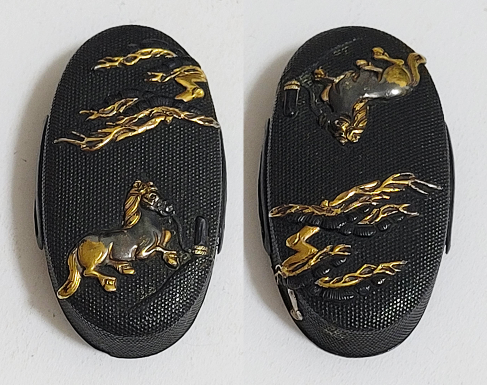 Fuchi-Kashira: Tied Horse Design — 7 of 16