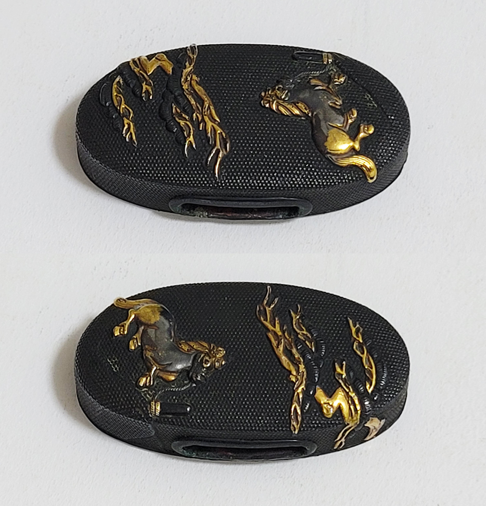 Fuchi-Kashira: Tied Horse Design — 8 of 16