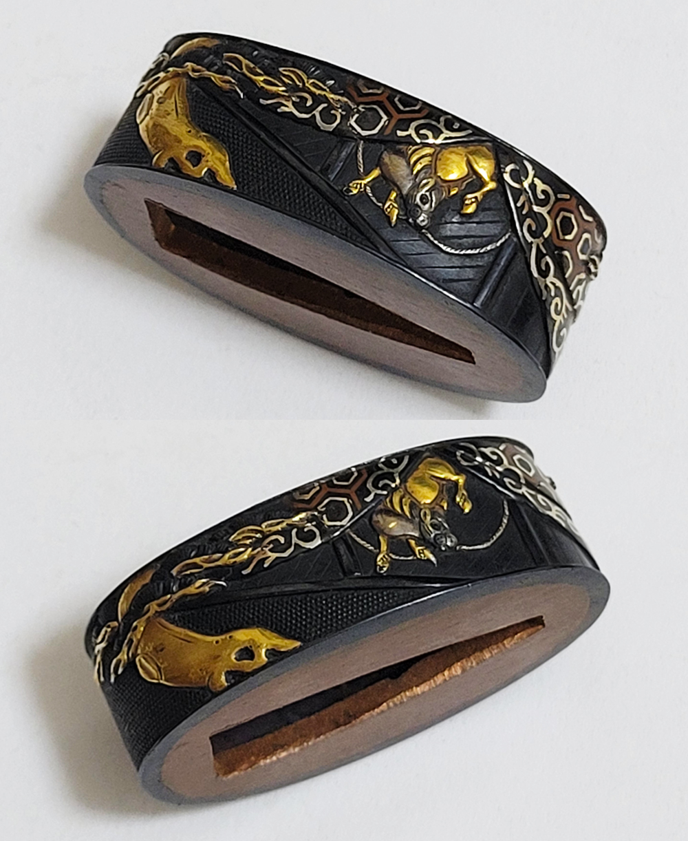 Fuchi-Kashira: Tied Horse Design — 9 of 16