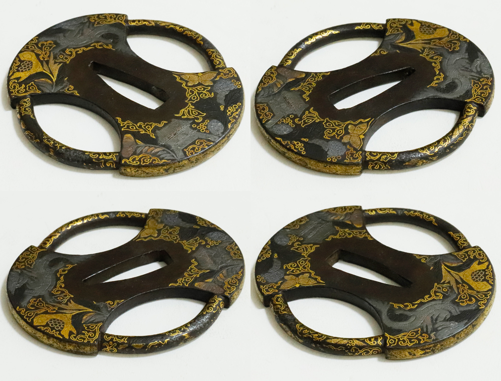 Tsuba: Mythical Beasts Design, Iron Fundo-gata, Gold and Silver Nunome-Zogan — 7 of 17