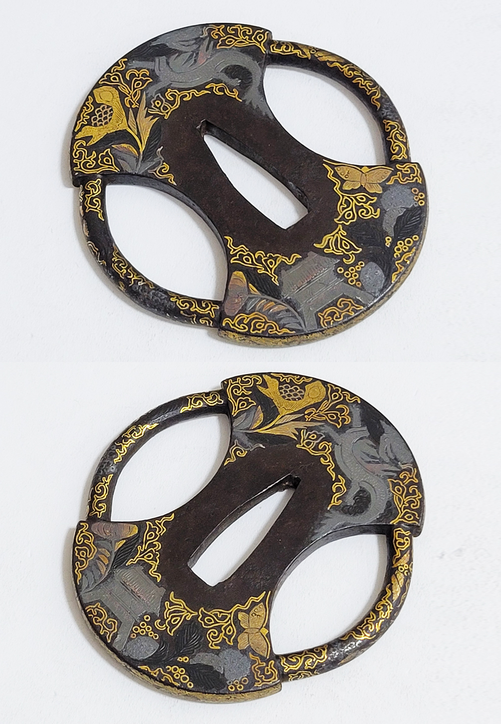 Tsuba: Mythical Beasts Design, Iron Fundo-gata, Gold and Silver Nunome-Zogan — 11 of 17