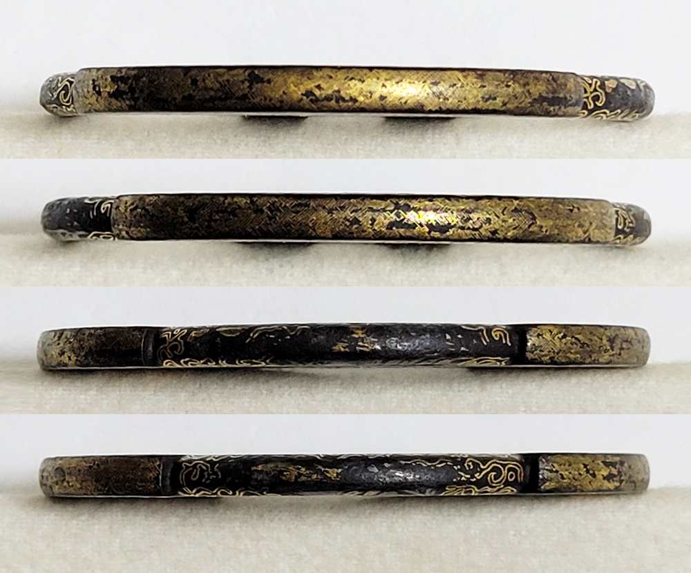 Tsuba: Mythical Beasts Design, Iron Fundo-gata, Gold and Silver Nunome-Zogan — 16 of 17