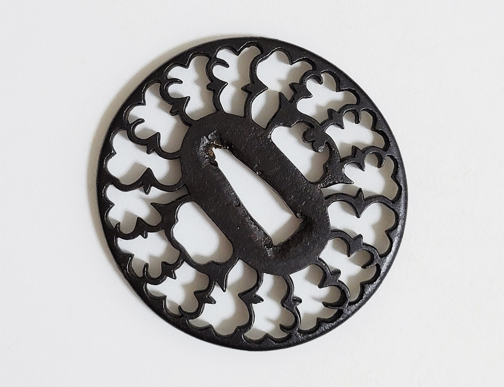 Tsuba: Wild Geese Connected Openwork — 4 of 10