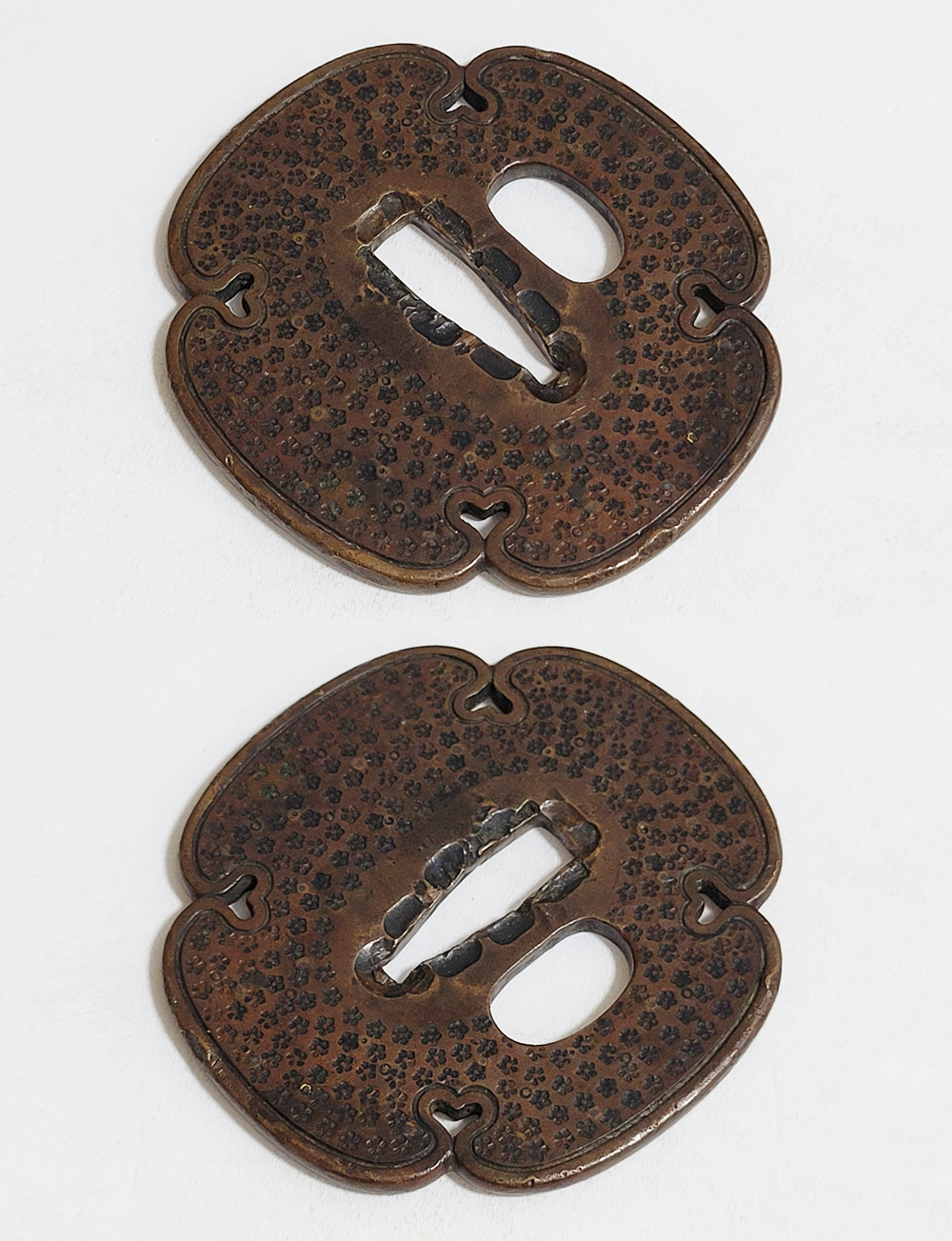 Tsuba: Small Flower Pattern, Mumei (Shonai) — 6 of 11