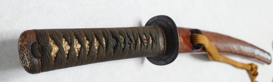 Gold-Brown Lacquered Scabbard Uchigatana Wakizashi Koshirae — 3 of 6