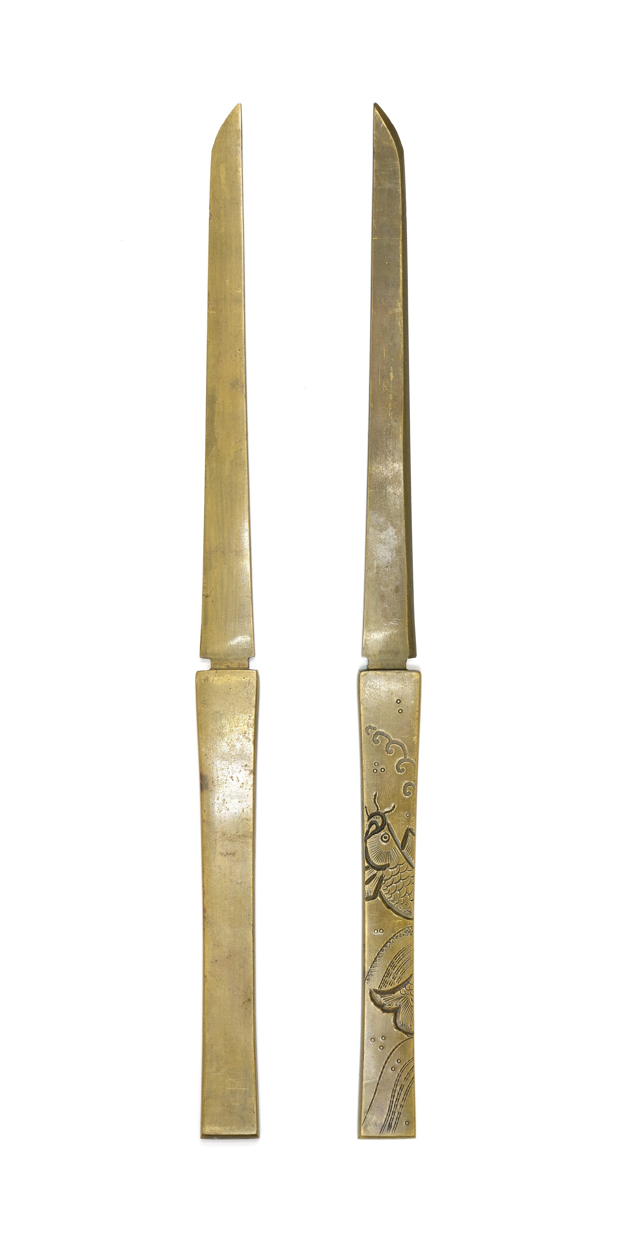 Kozuka with Carp Climbing Waterfall Design, Mumei - 16-210 — 2 of 4