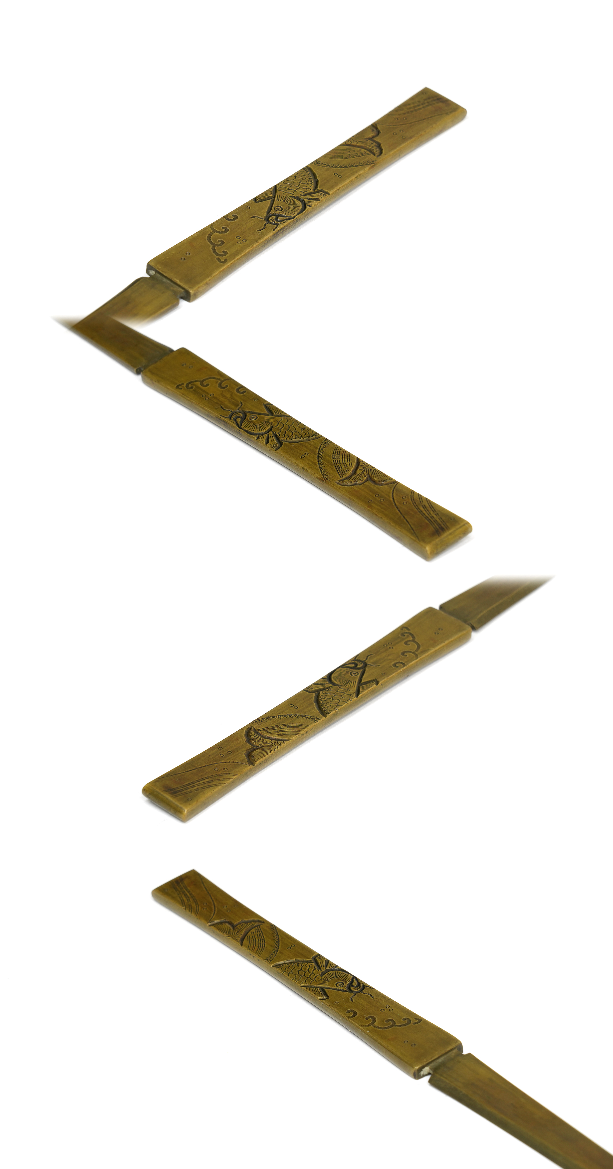 Kozuka with Carp Climbing Waterfall Design, Mumei - 16-210 — 4 of 4