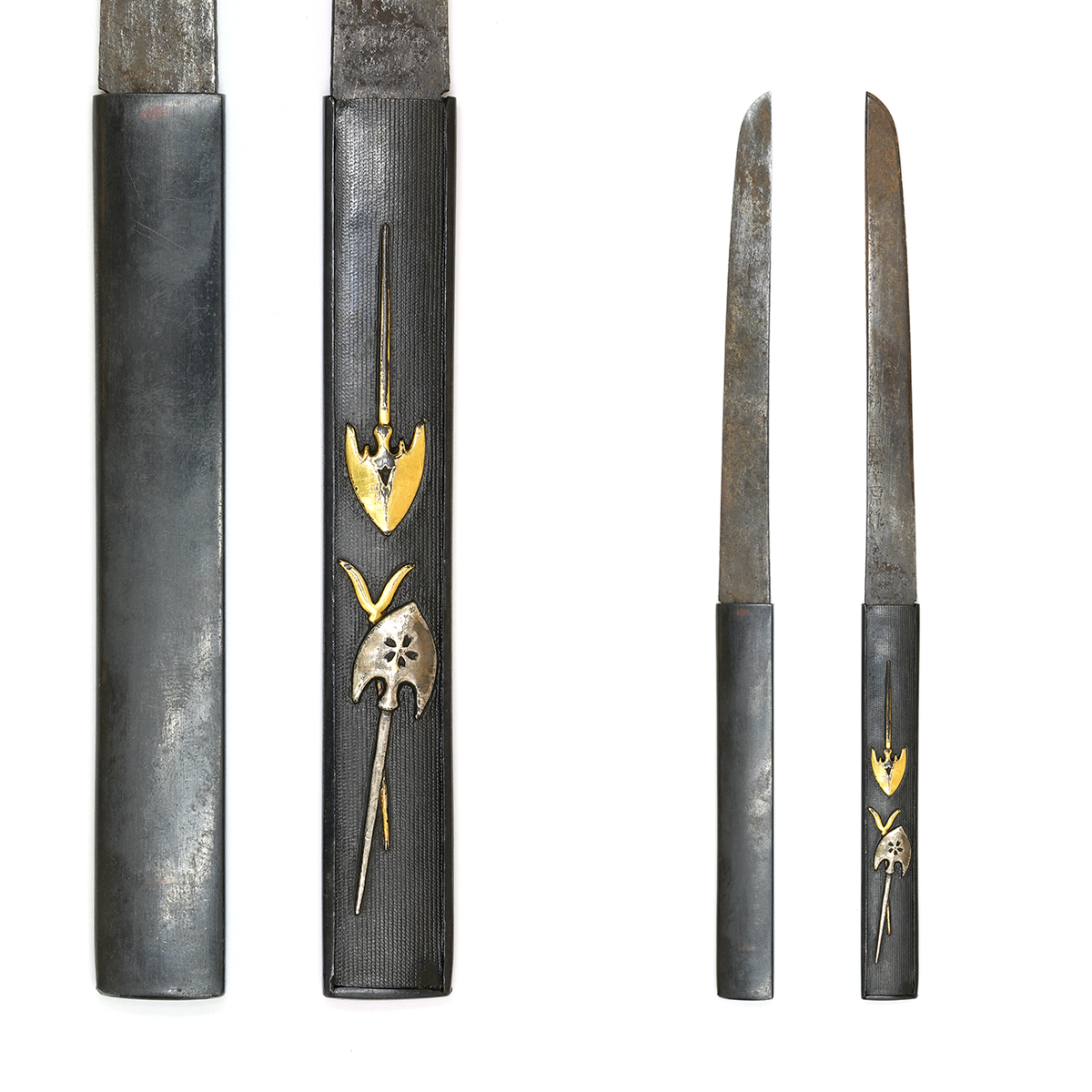 Kozuka with Arrowhead Design (with signed Kogata by Echizen Mikunizawa Gensaku) - Mumei — 1 of 9