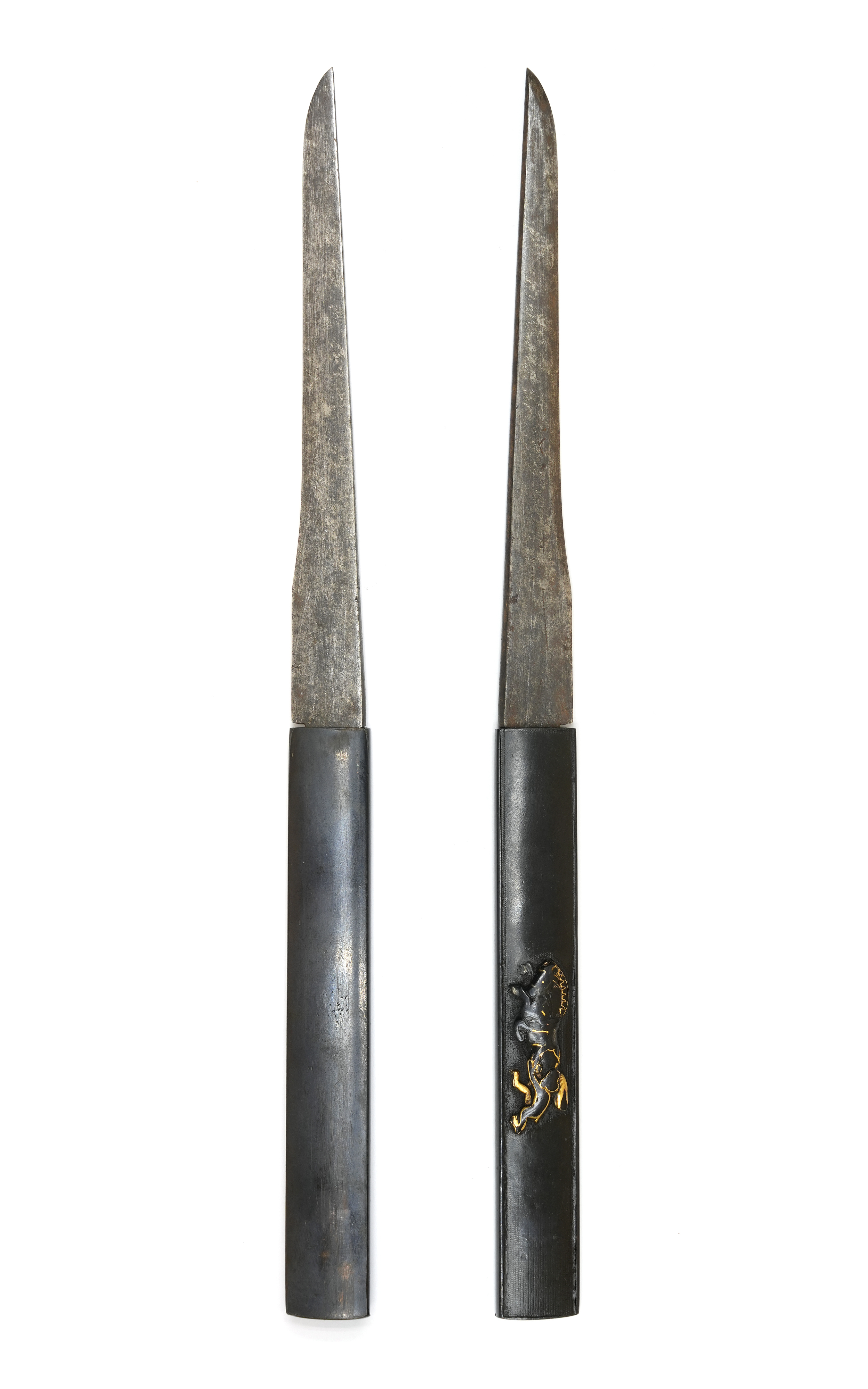 Kozuka with Horse and Monkey Design (with unsigned kogatana) - Mumei (Ko-kinko) — 3 of 6