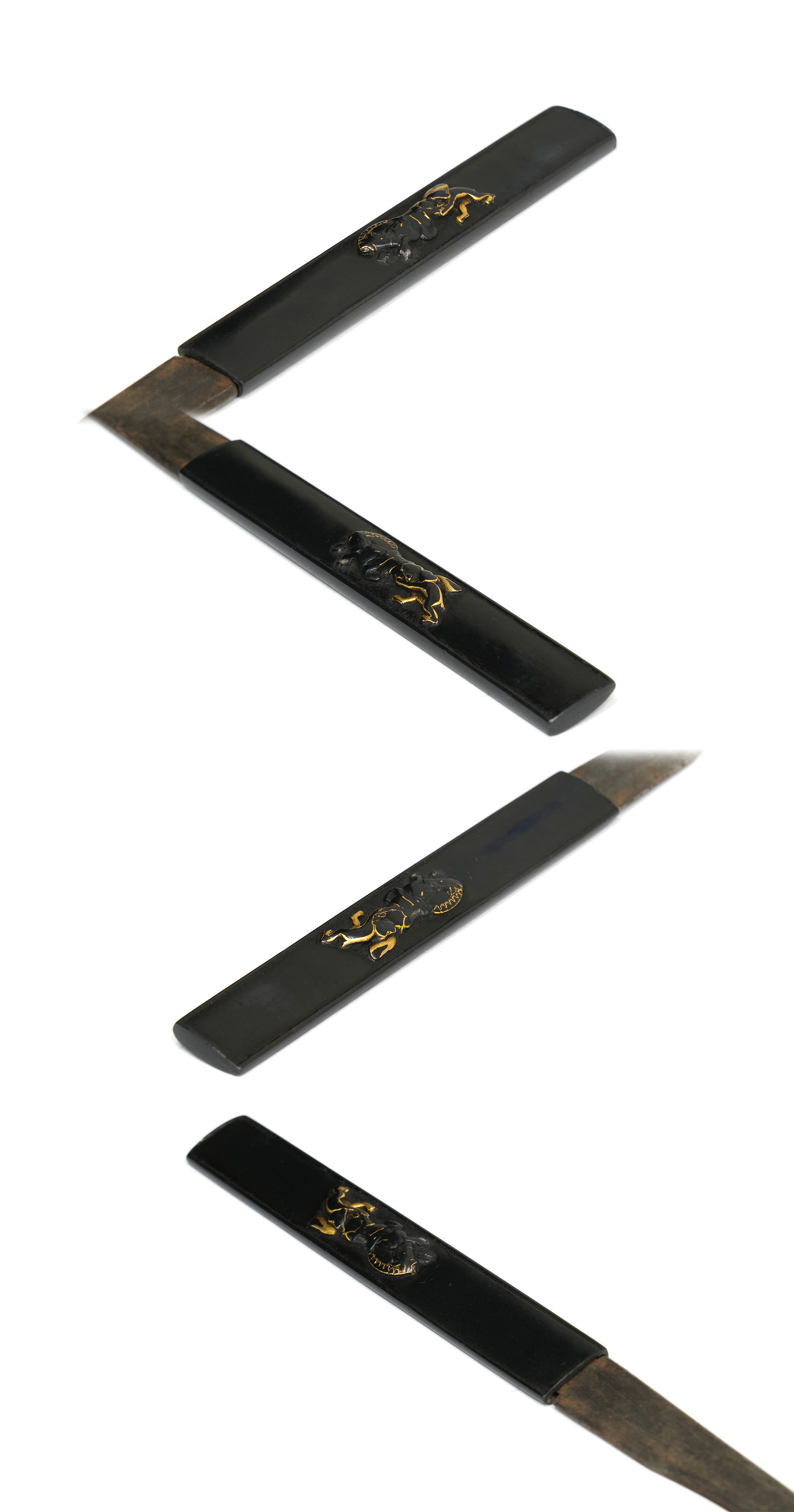 Kozuka with Horse and Monkey Design (with unsigned kogatana) - Mumei (Ko-kinko) — 6 of 6