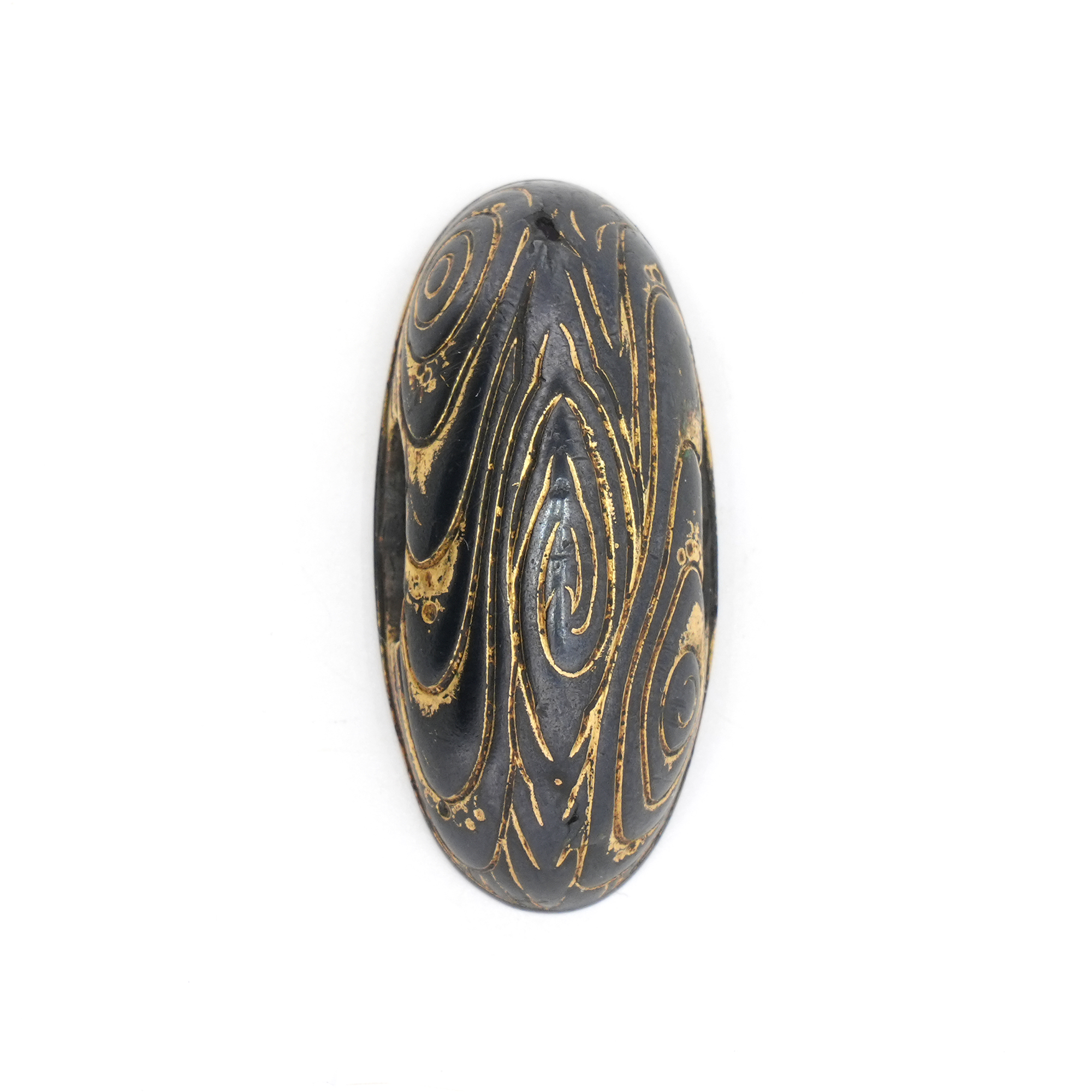 Fuchi-Kashira with Wood Grain Design, Mumei — 4 of 9