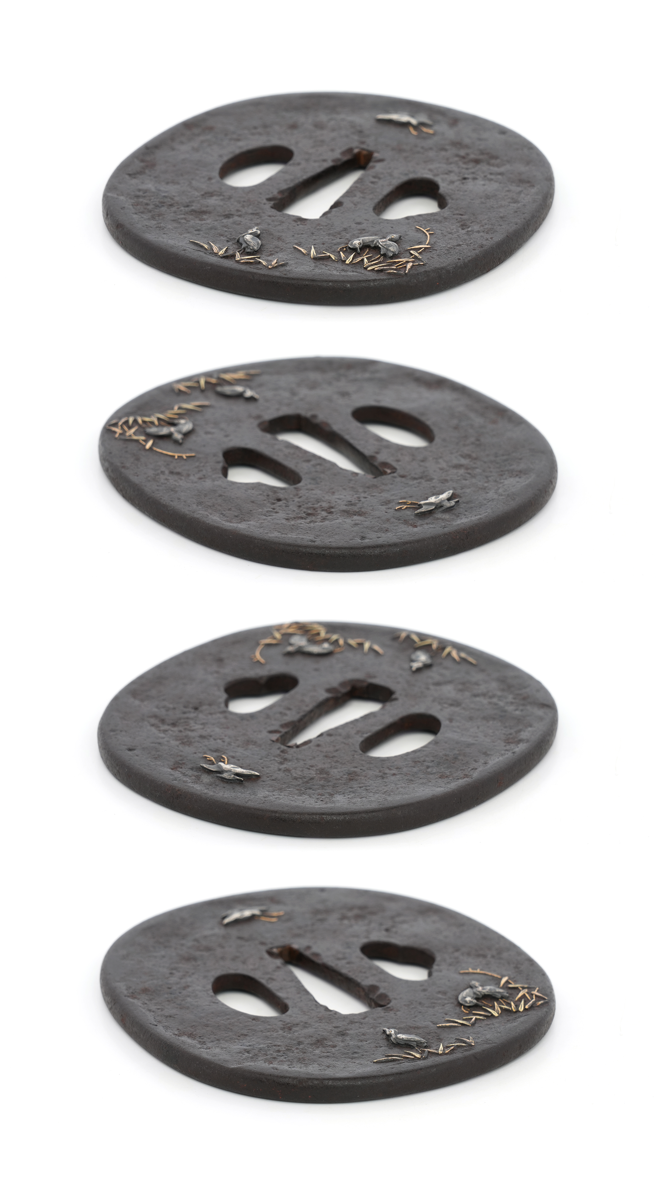 Tsuba: Ashibe Gunrozu (Reeds and Egrets) - Mumei — 9 of 10