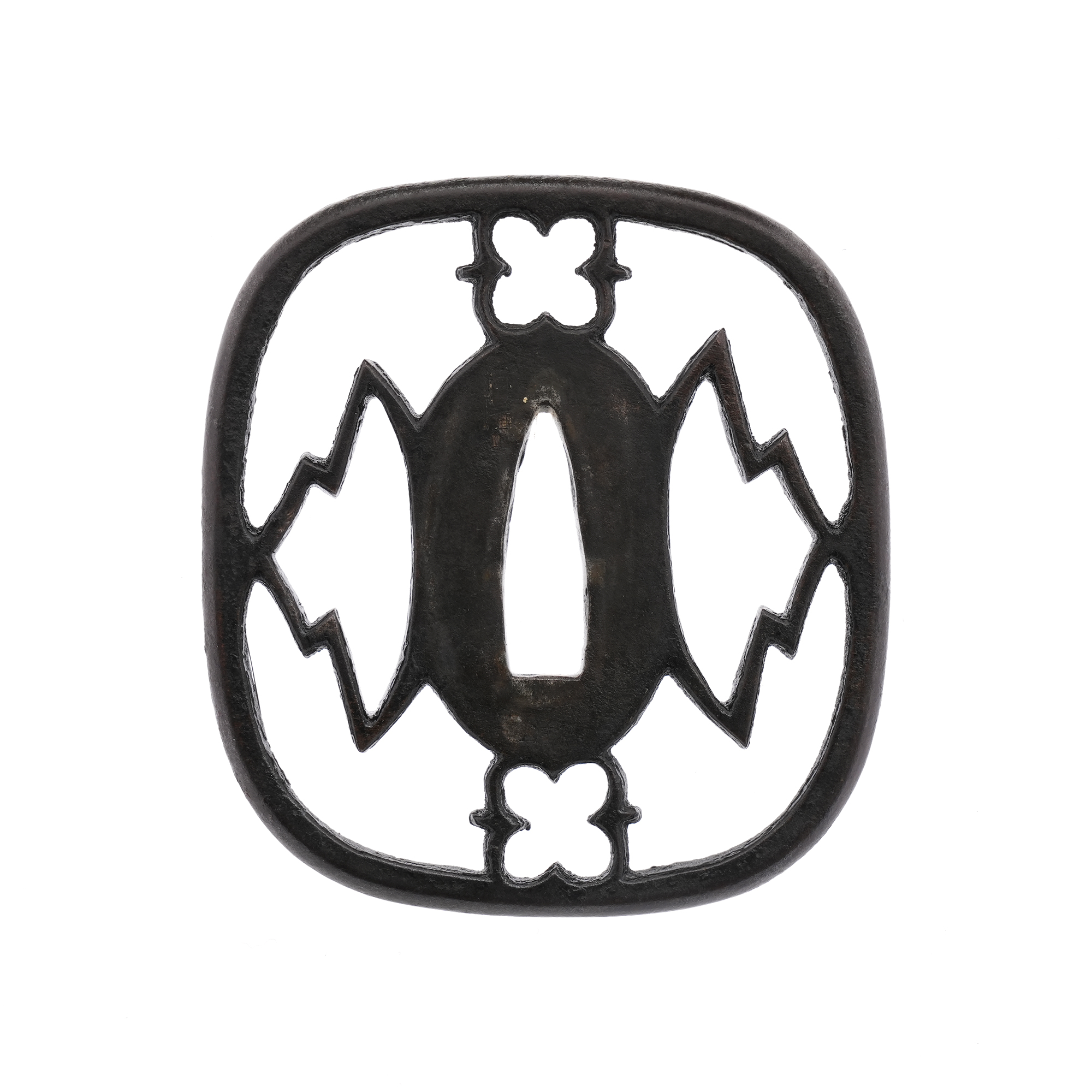 Nikai-Bishi Karigane Sukashi Tsuba - Mumei - 12-1822 — 4 of 8