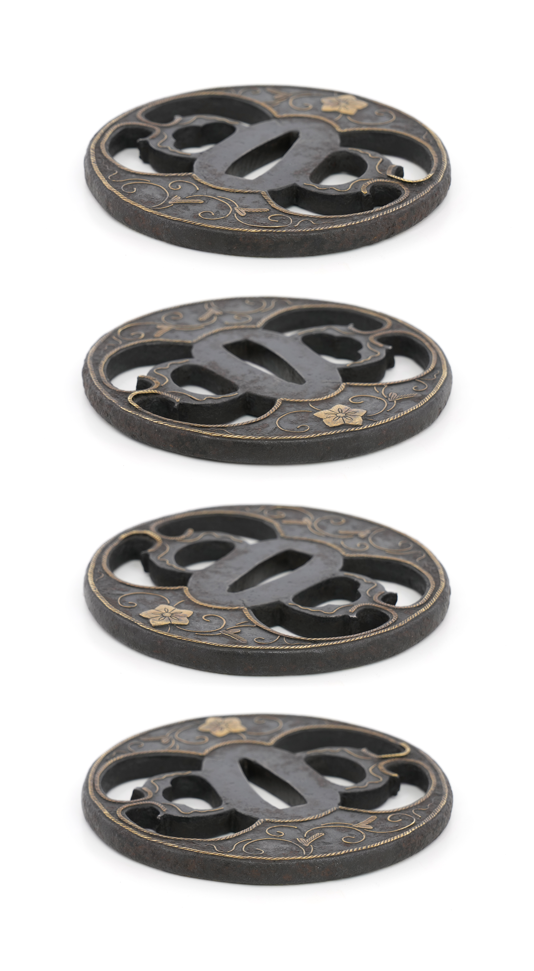 Tsuba: Iron Clematis and Warabite Openwork - Mumei (Heianjo) — 10 of 10
