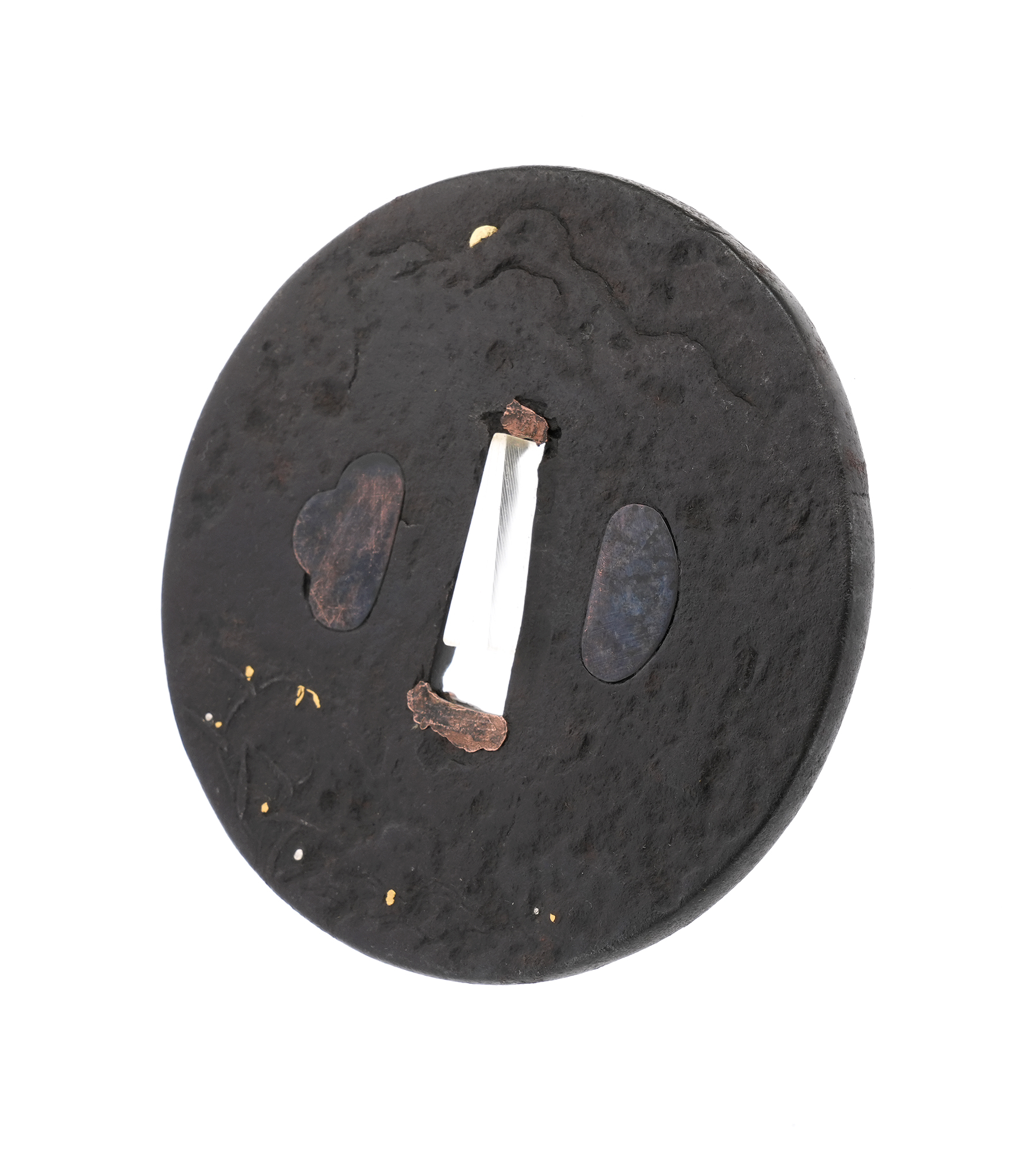 Tsuba: Flying Geese and Mountain Landscape Design - Signed Yamashiro no kuni Fushimi ju Kaneie — 8 of 11