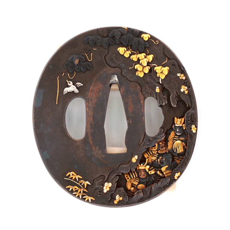 Tsuba: Ishibashiyama Kassen-zu by Yoshimichi — 19 of 21