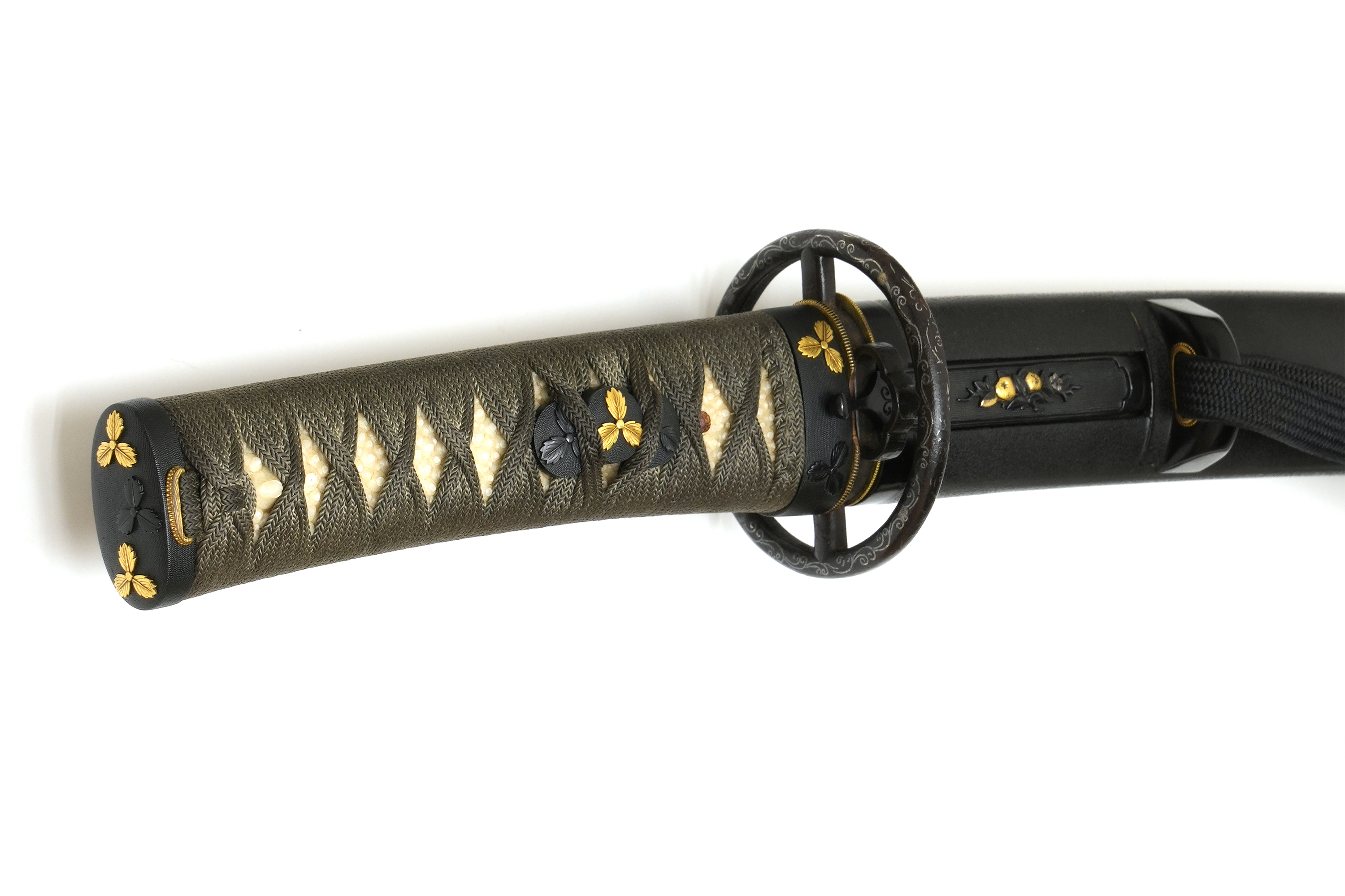 Black Ishime-lacquered Saya Wakizashi Koshirae — 2 of 22