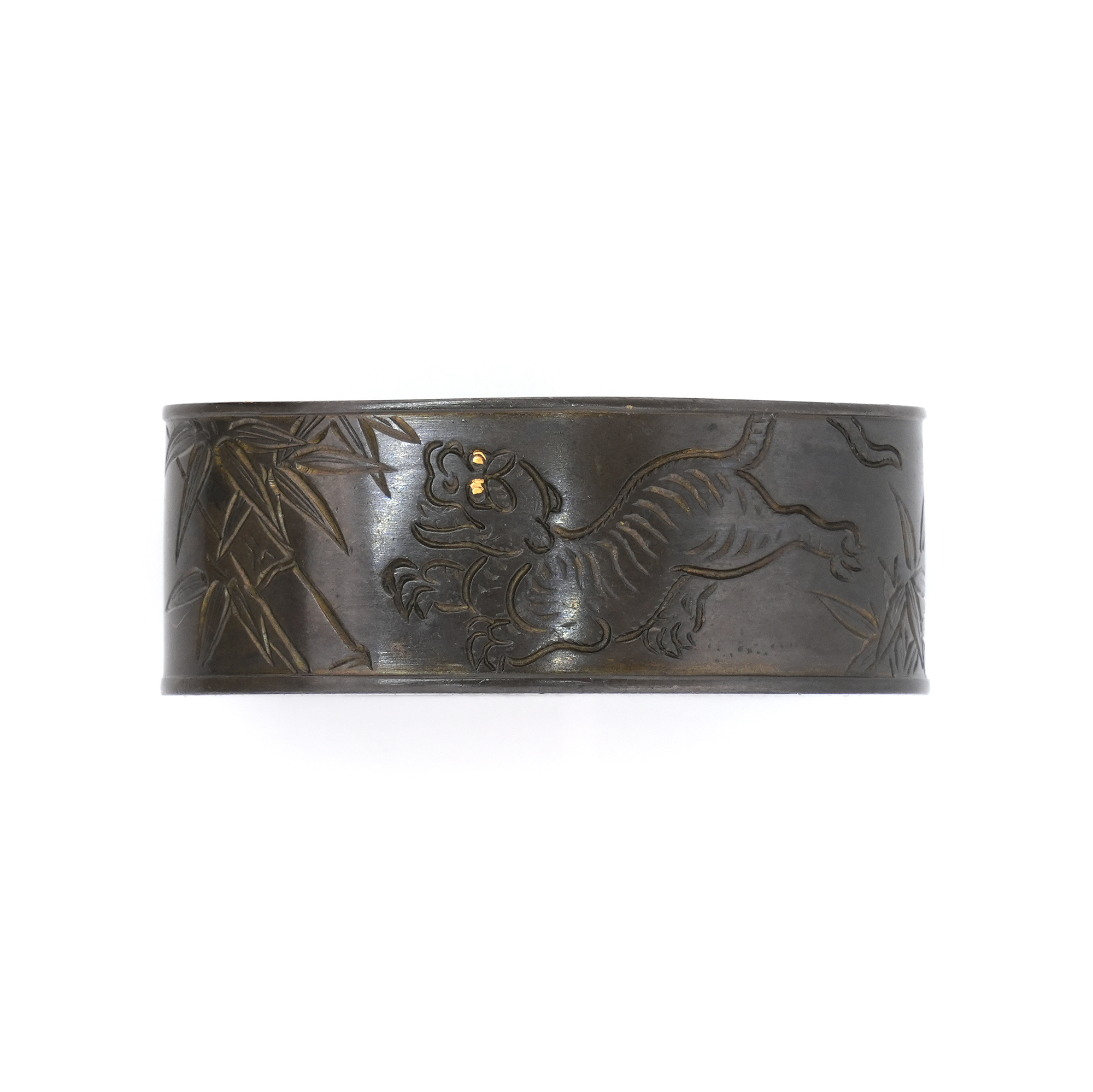 Bamboo and Tiger Daisho Fuchi-Kashira - Mumei — 4 of 14