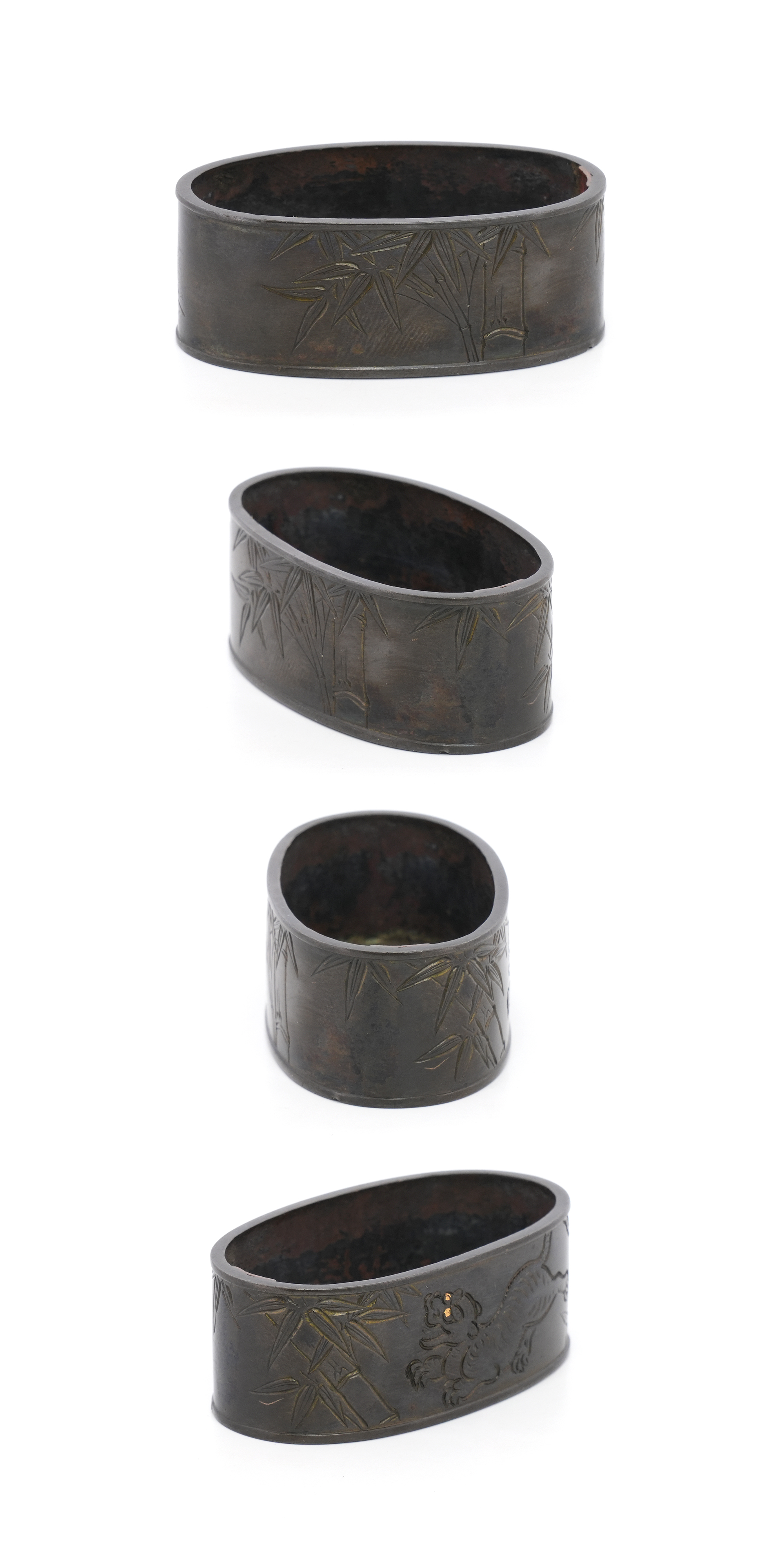Bamboo and Tiger Daisho Fuchi-Kashira - Mumei — 8 of 14